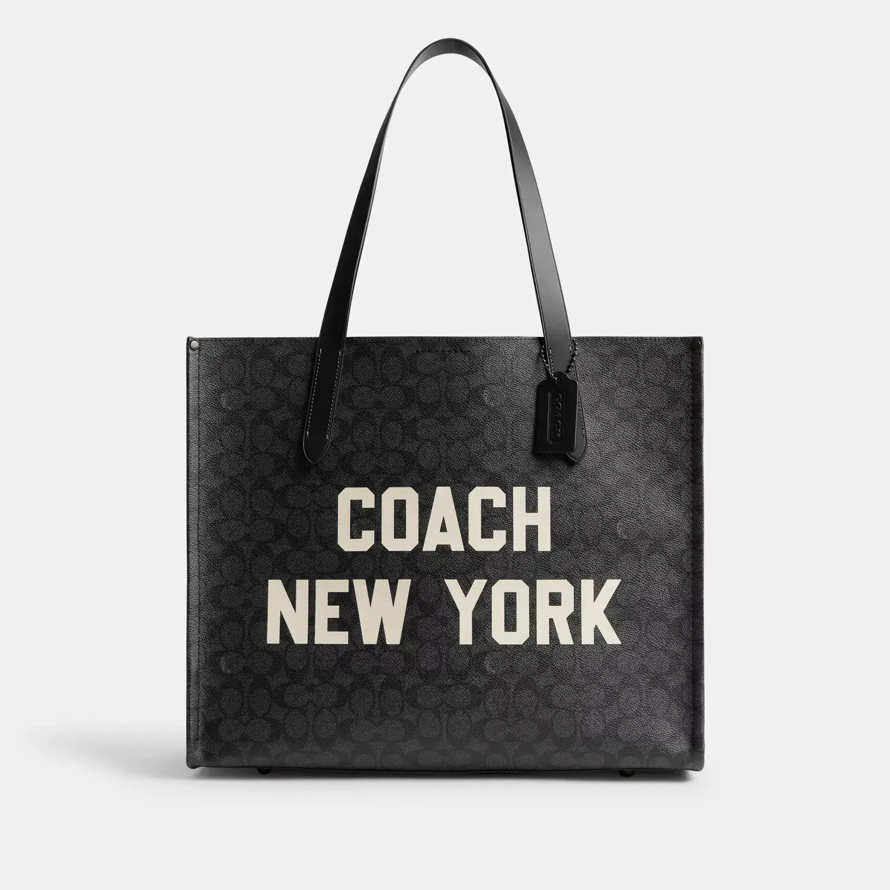 Relay Tote Bag In Signature Canvas With Coach Graphic Charcoal Multi