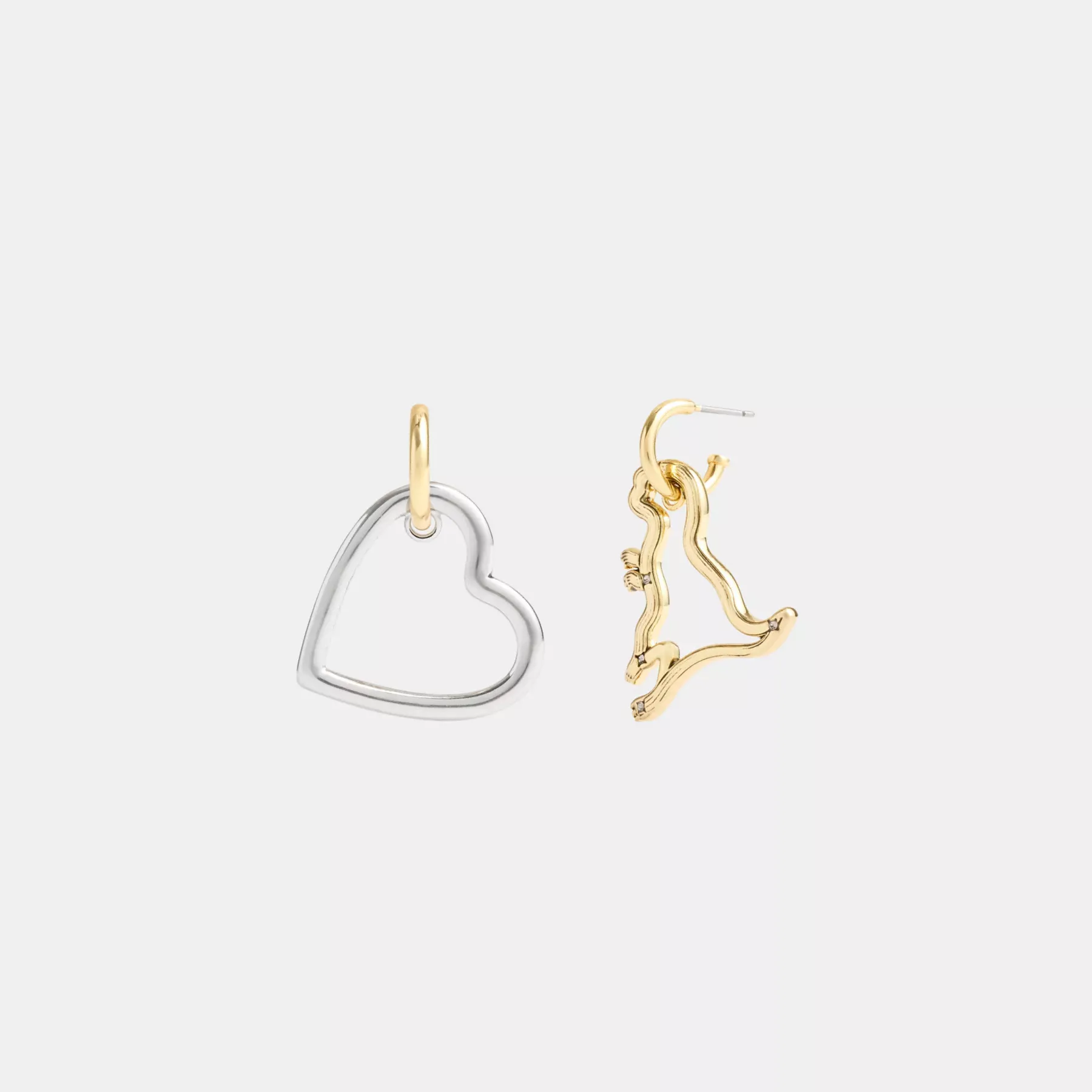 Rexy Heart Mismatch Earrings Gold/Silver