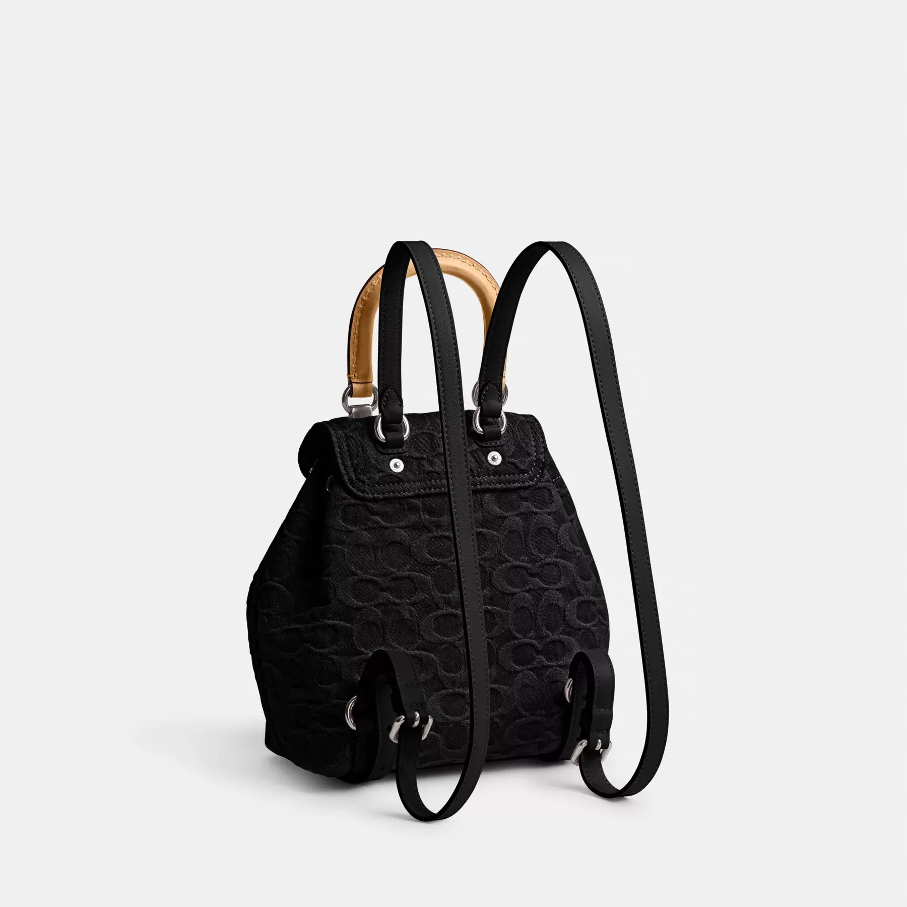 Riya Backpack 21 In Signature Denim Black Riya Backpack 21 In Signature Denim Black