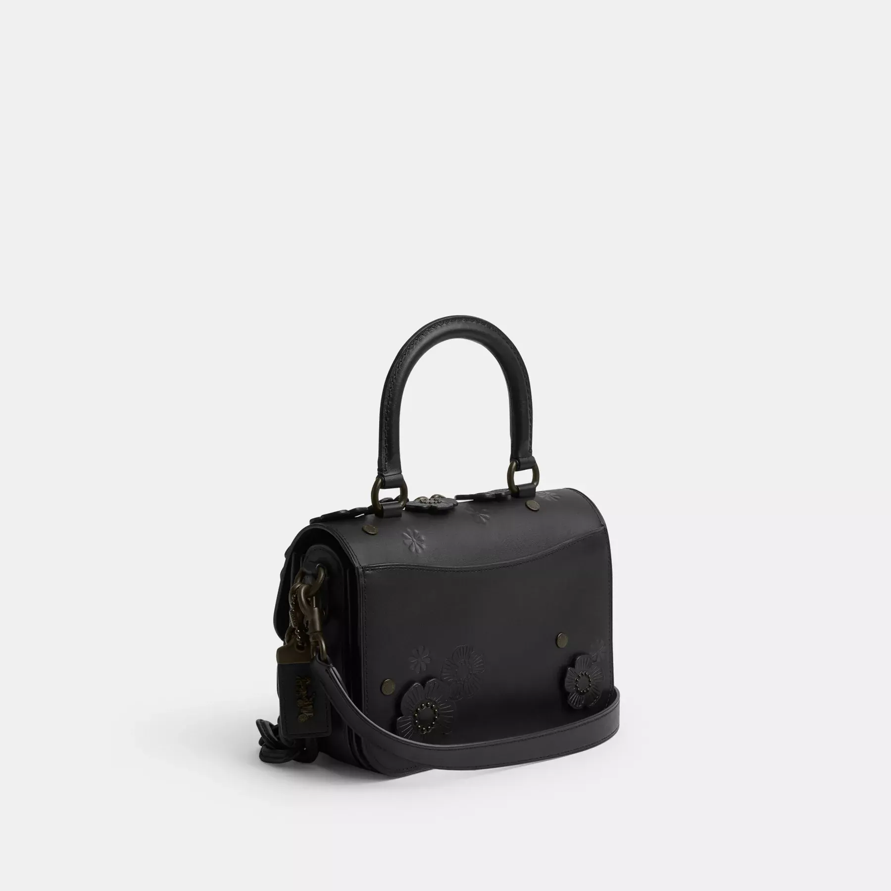 Rogue Top Handle Bag With Tea Rose Black Rogue Top Handle Bag With Tea Rose Black