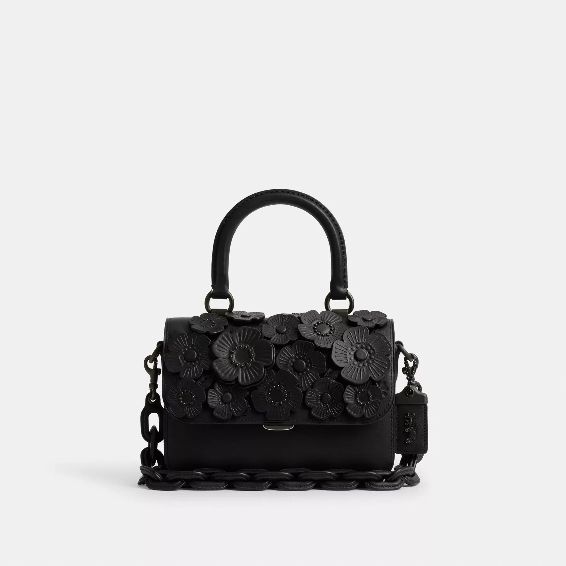 Rogue Top Handle Bag With Tea Rose Black Rogue Top Handle Bag With Tea Rose Black