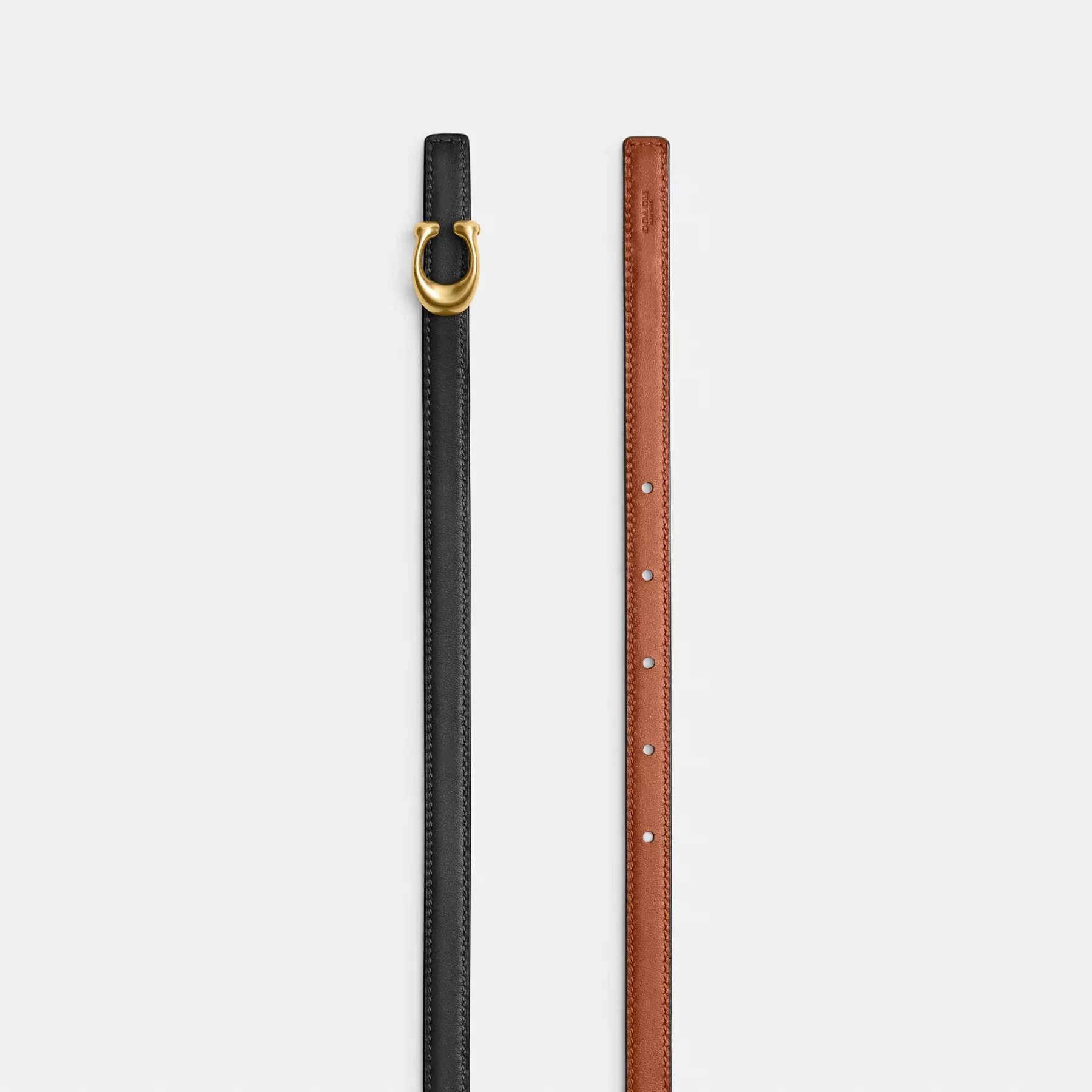 Sculpted Signature Buckle Reversible Belt, 13mm Black Burnished Amb Sculpted Signature Buckle Reversible Belt, 13mm Black Burnished Amb