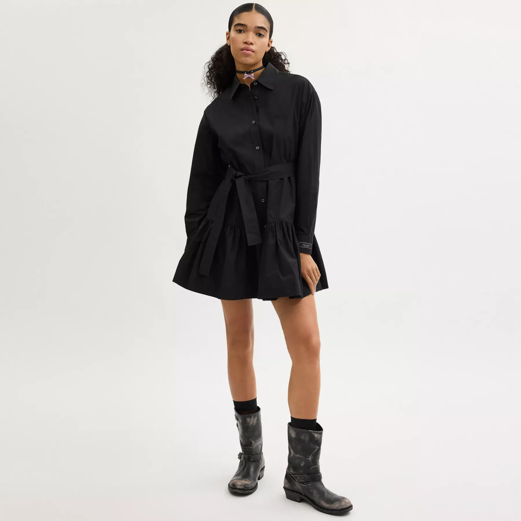 Shirt Dress In Organic Cotton Black