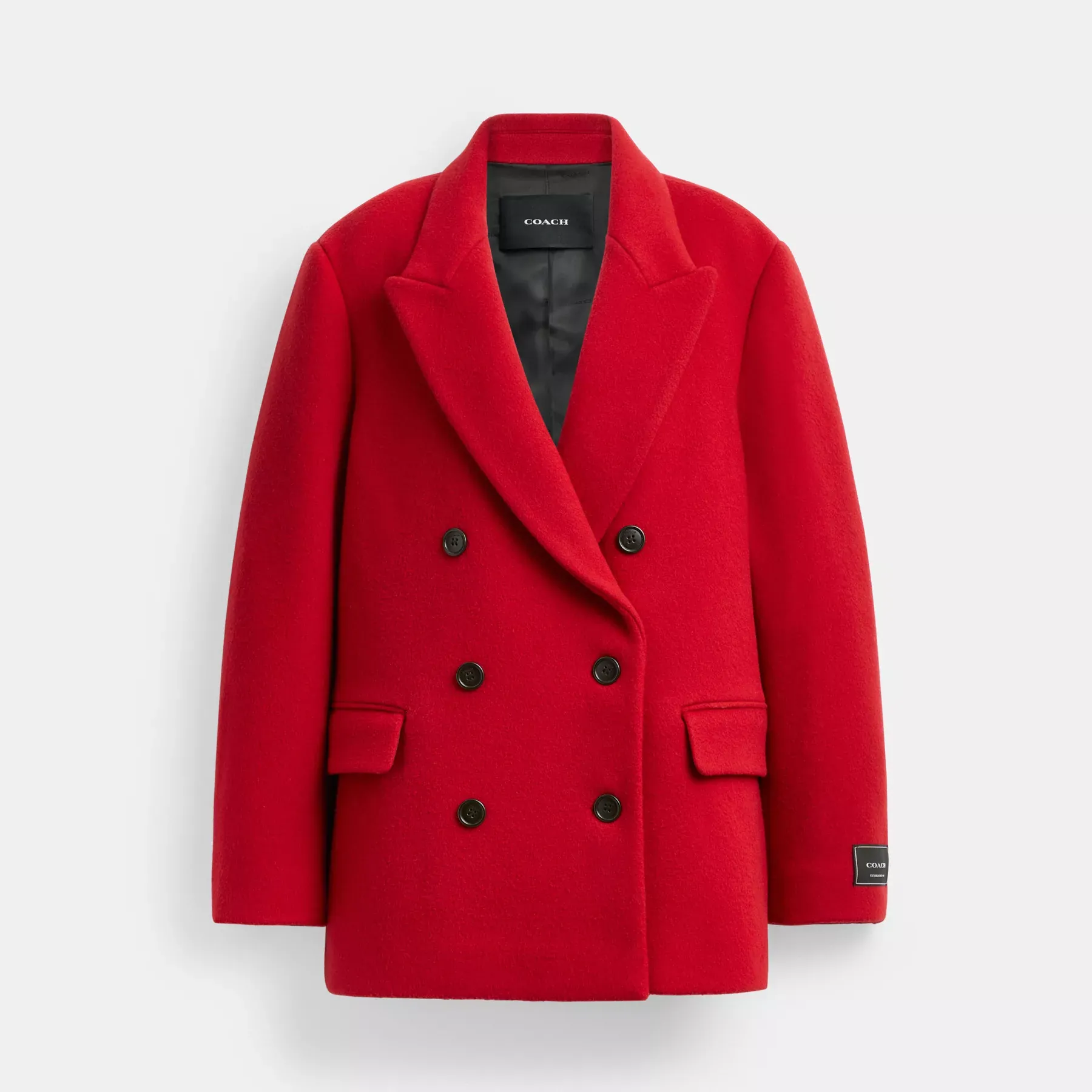 Short Coat In Recycled Wool Red