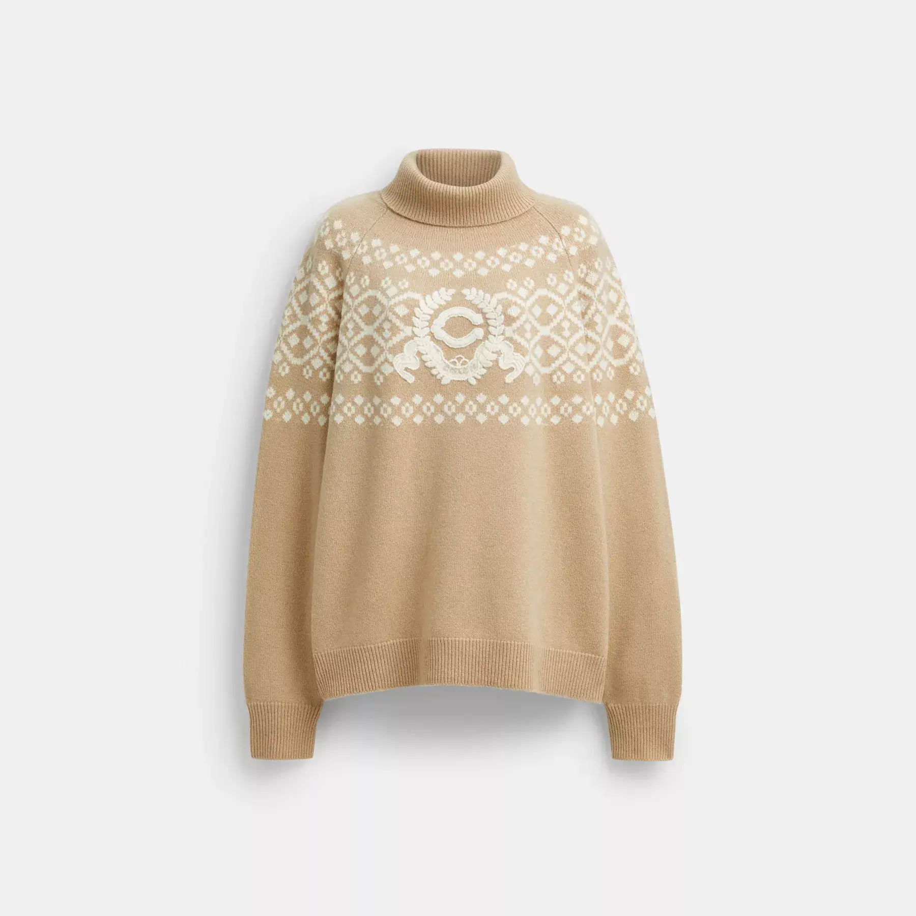 Signature Crest Turtleneck Tan Multi Signature Crest Turtleneck Tan Multi