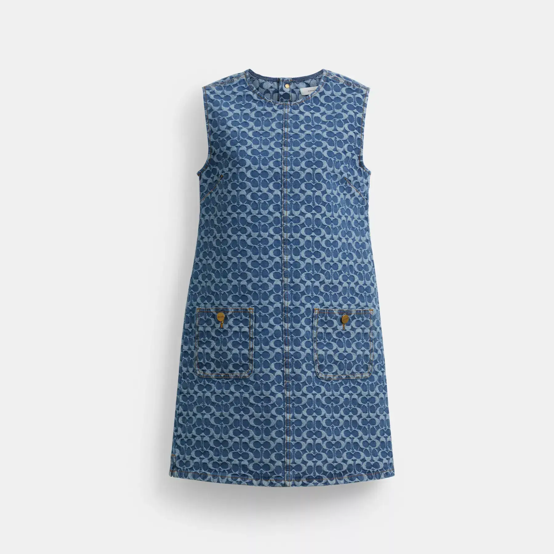 Signature Denim Mini Dress In Organic Cotton Blue Signature