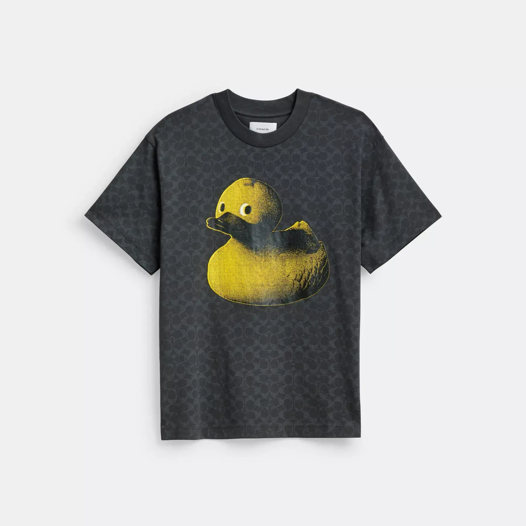 Signature Duck Relaxed T-Shirt In Organic Cotton Charcoal Signature