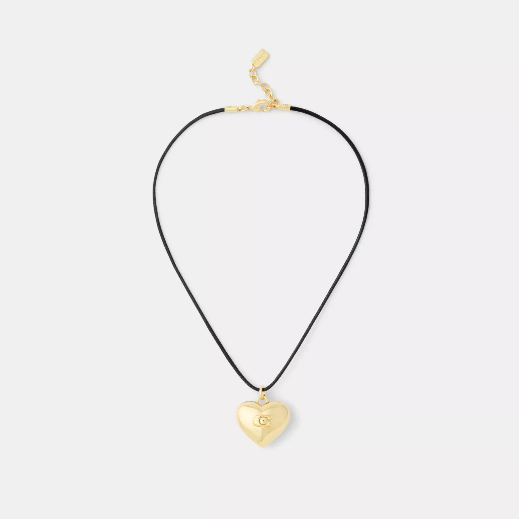Signature Heart Pendant Cord Necklace Gold/Black Signature Heart Pendant Cord Necklace Gold/Black