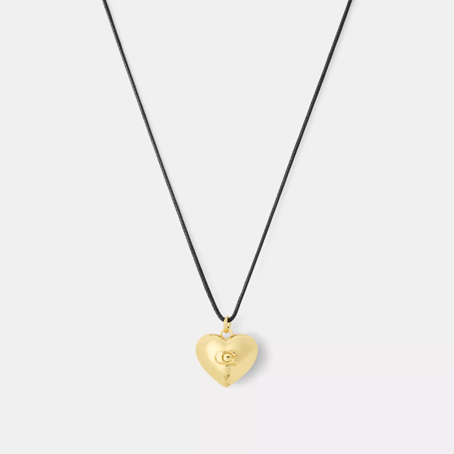 Signature Heart Pendant Cord Necklace Gold/Black Signature Heart Pendant Cord Necklace Gold/Black