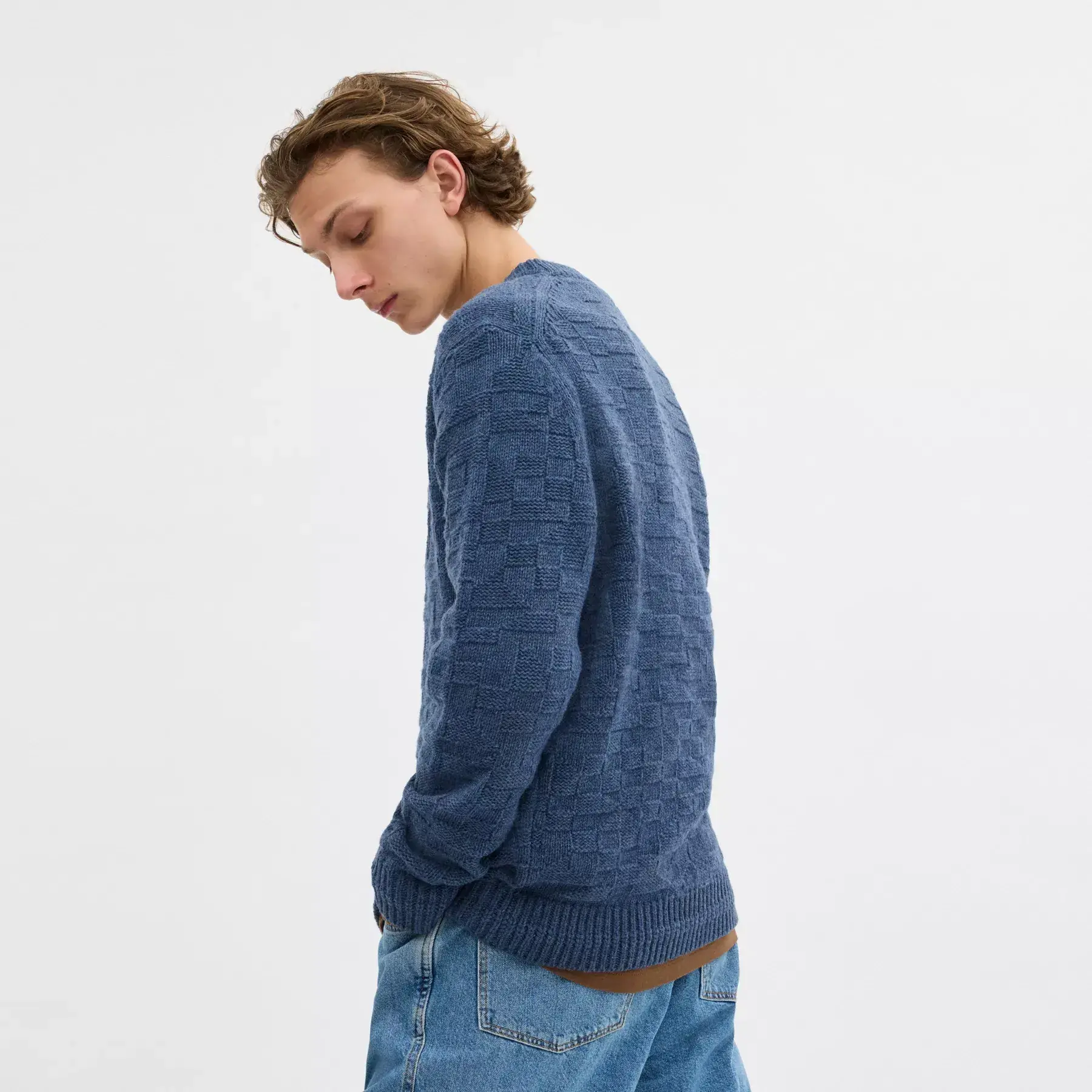 Signature Knit Crewneck Indigo Blue Signature Knit Crewneck Indigo Blue