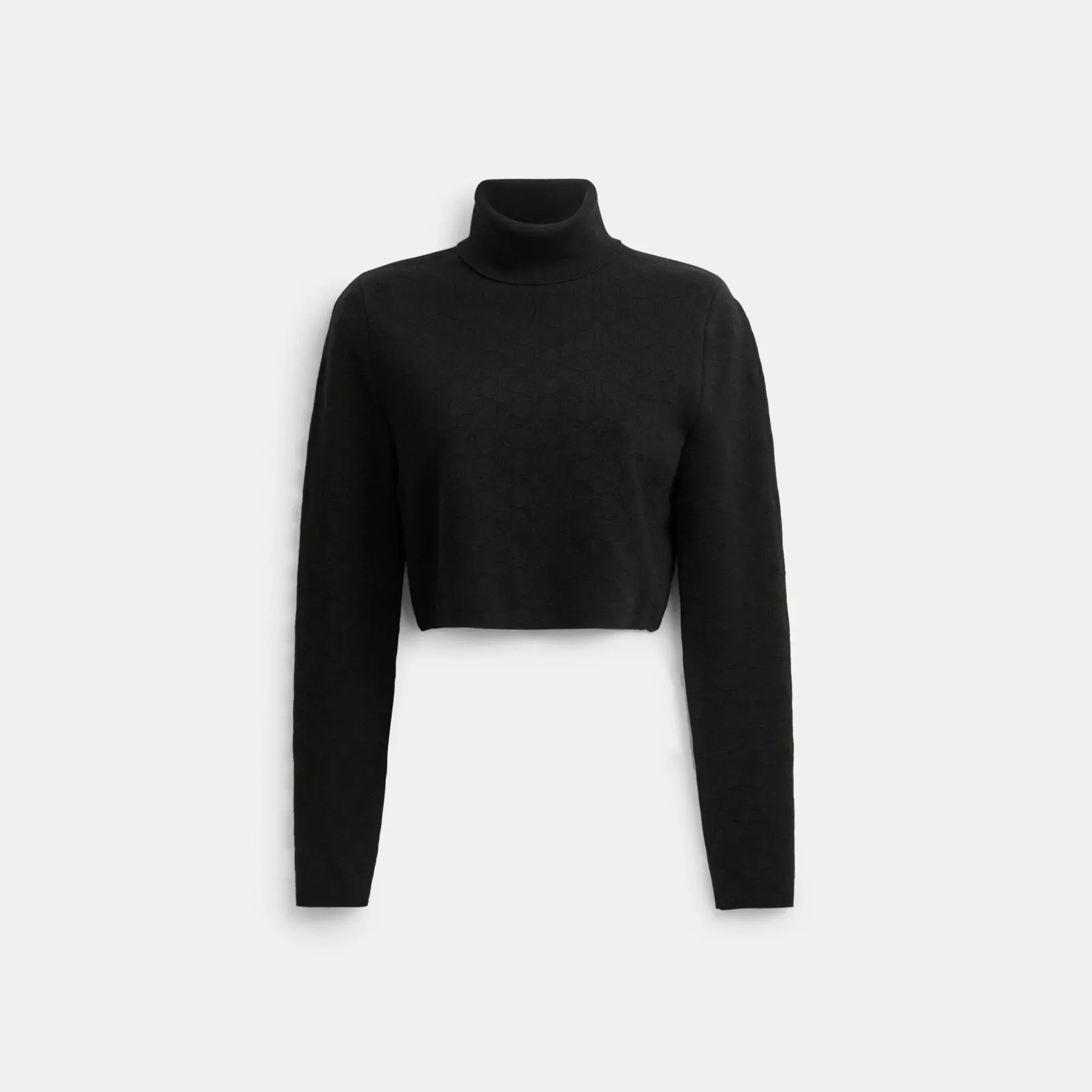 Signature Knit Cropped Turtleneck Black