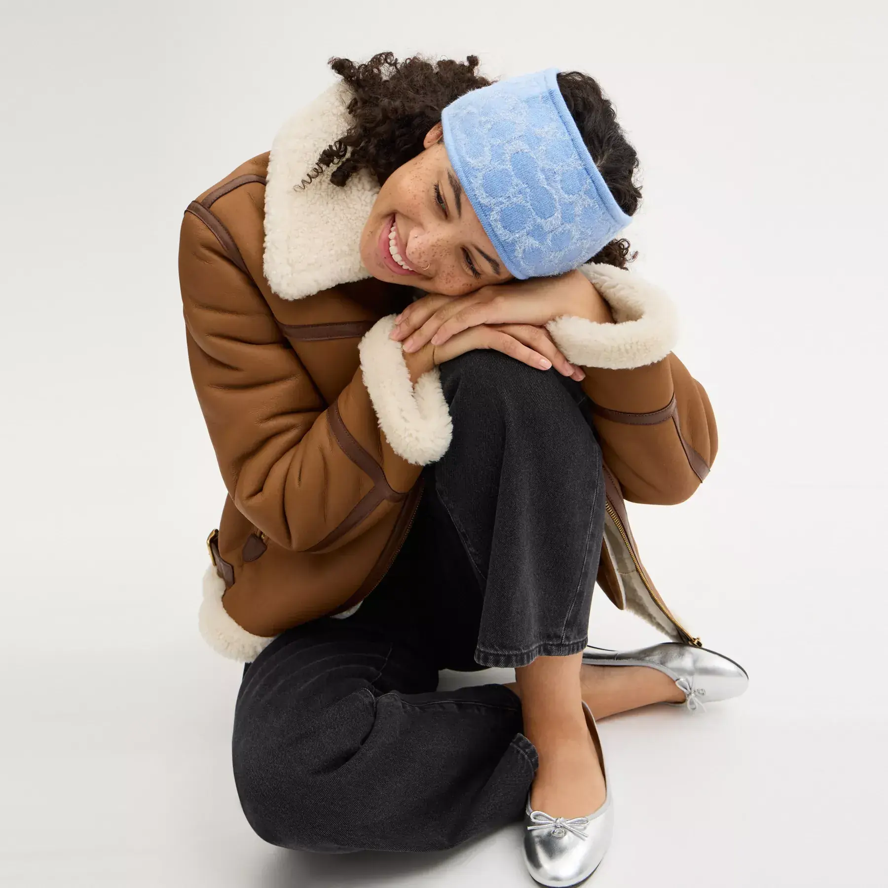 Signature Metallic Headband Mist Blue