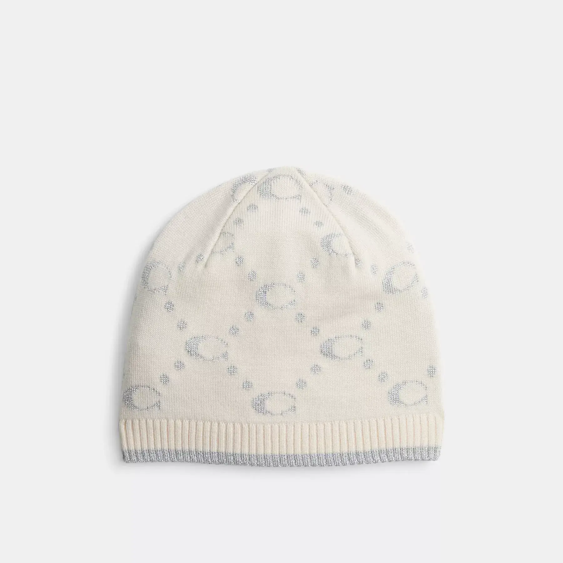 Signature Metallic Knit Beanie Chalk