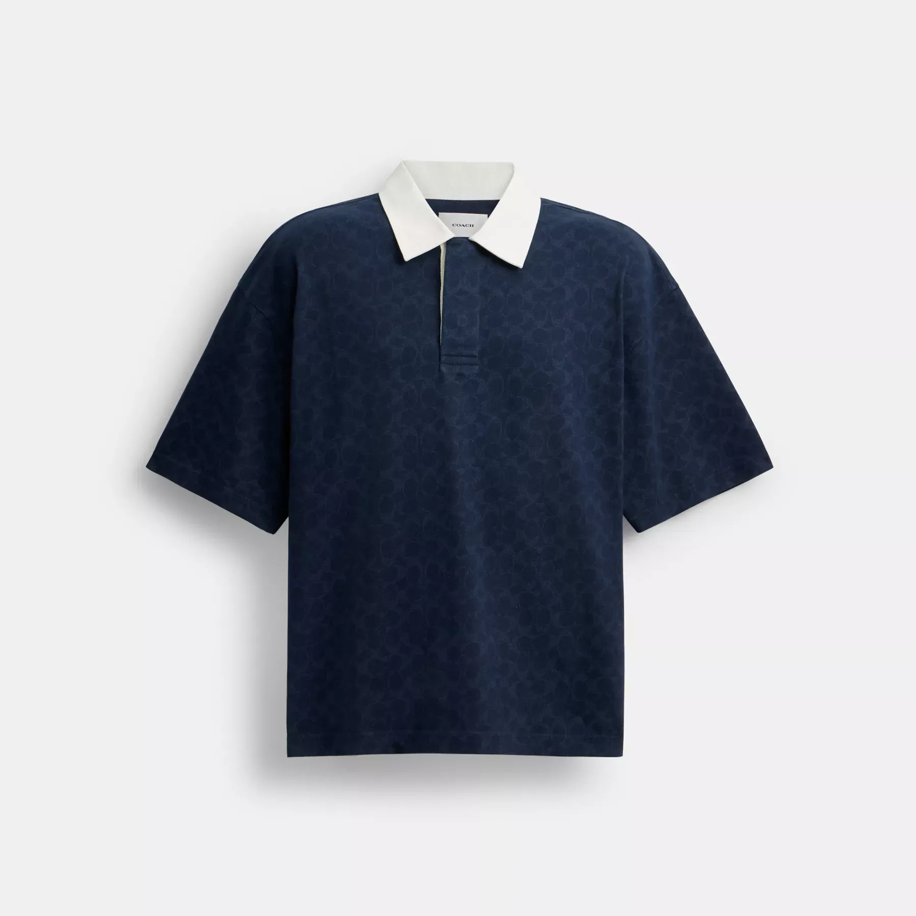 Signature Relaxed Rugby Polo In Organic Cotton Navy Signature