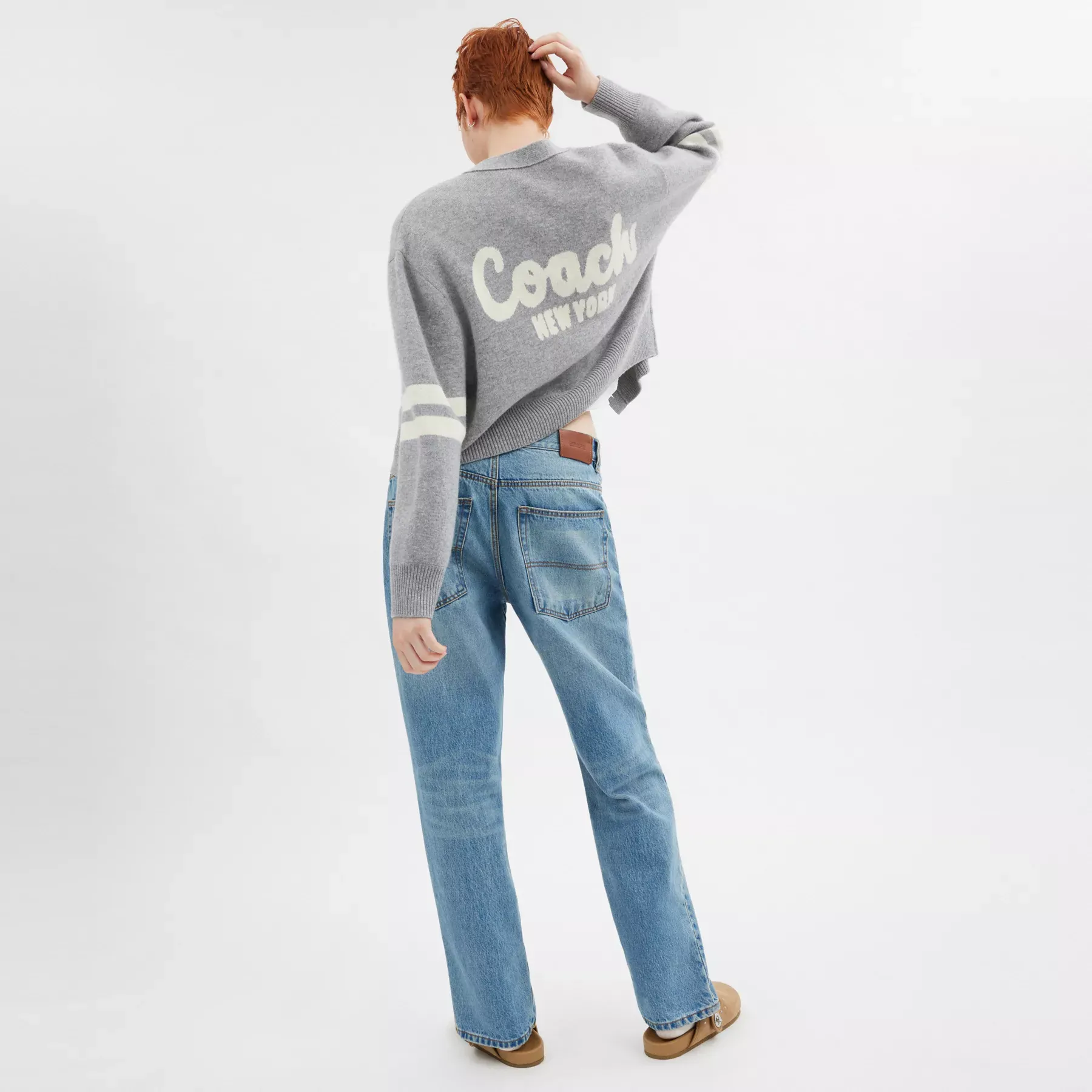 Signature Script Cropped Cardigan Gray Signature Script Cropped Cardigan Gray