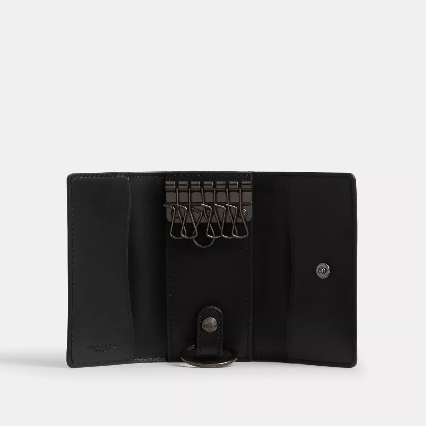 Six Ring Key Case In Signature Canvas Charcoal