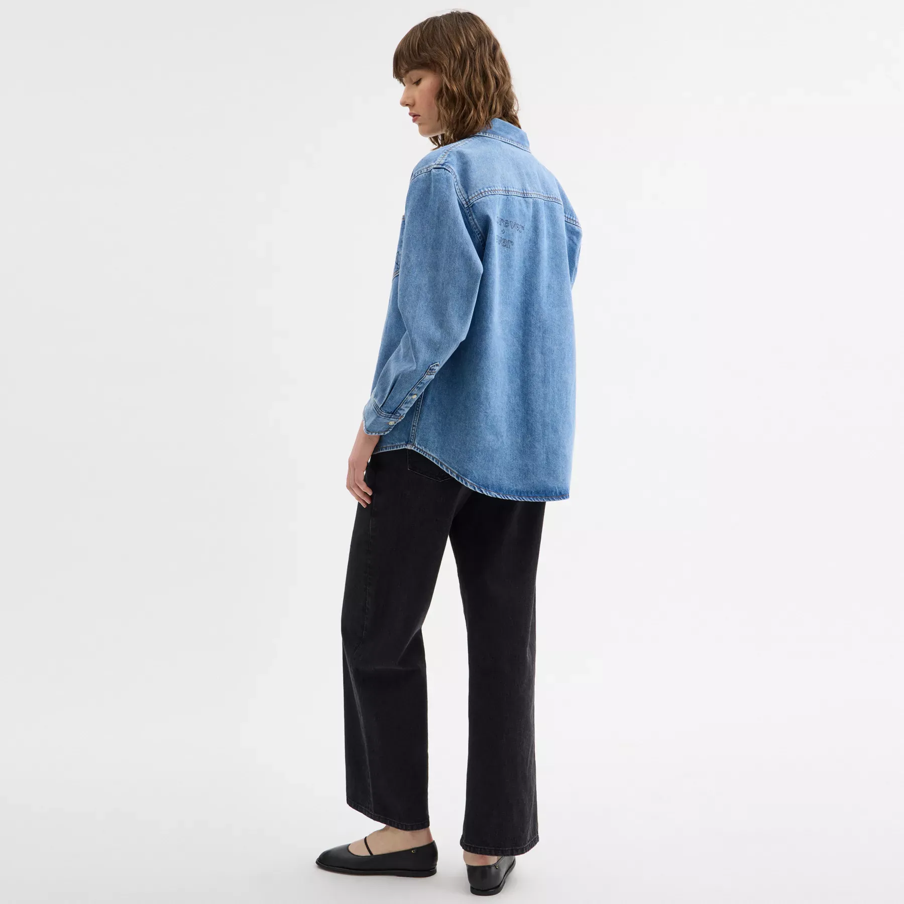 Sketch Print Denim Shirt Blue Sketch Print Denim Shirt Blue