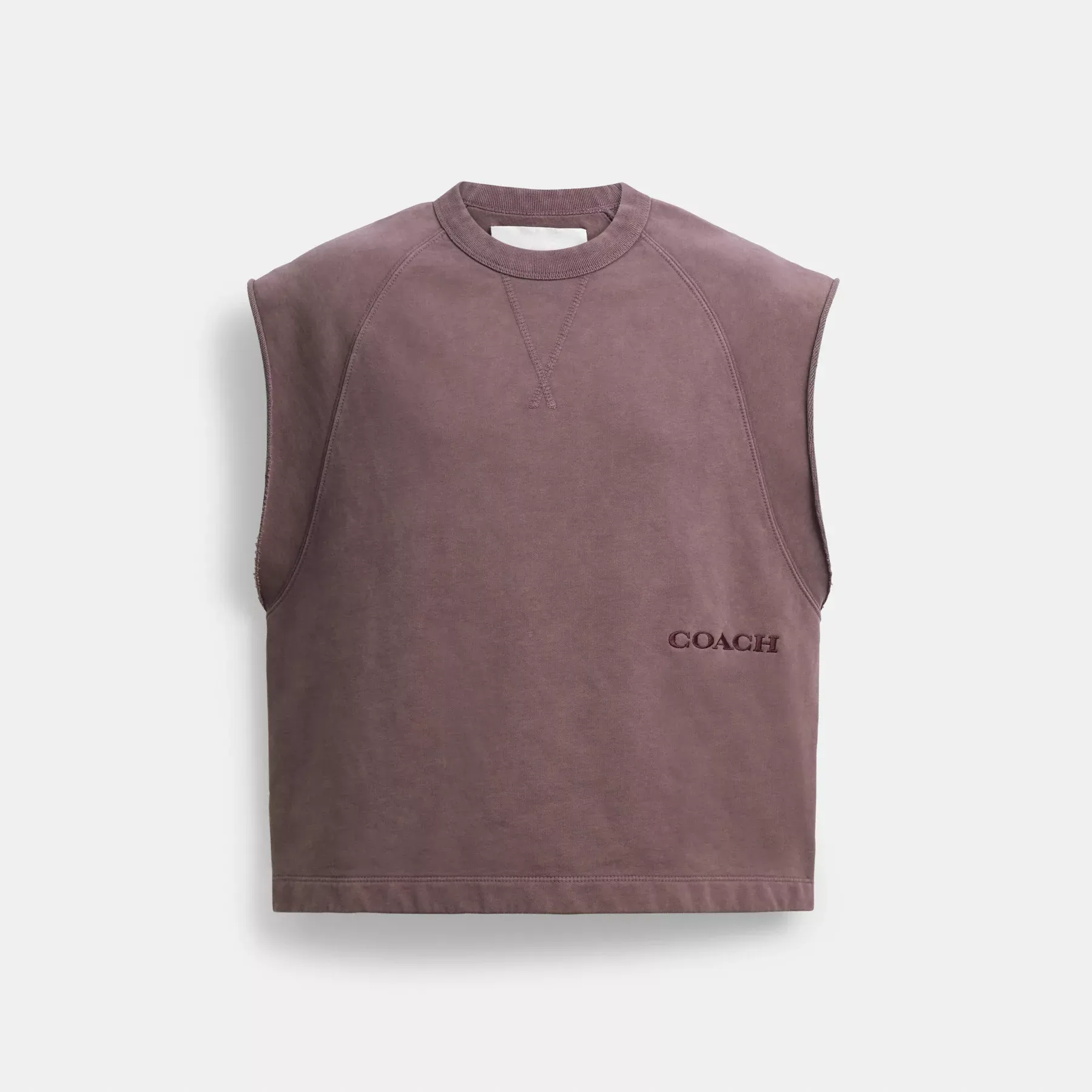 Sleeveless Garment Dye Crewneck Purple