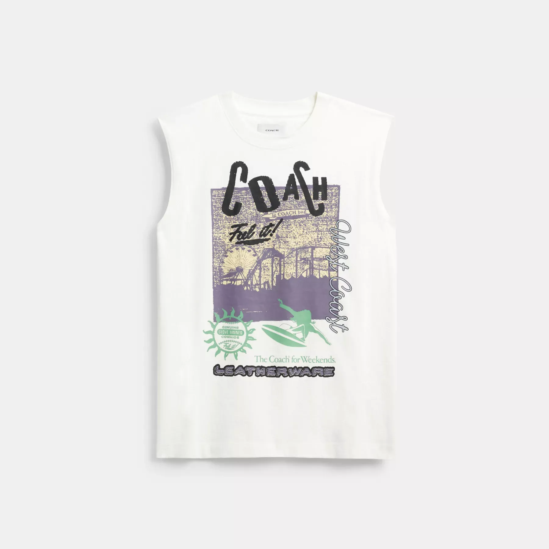 Sleeveless Graphic T-Shirt White Multi