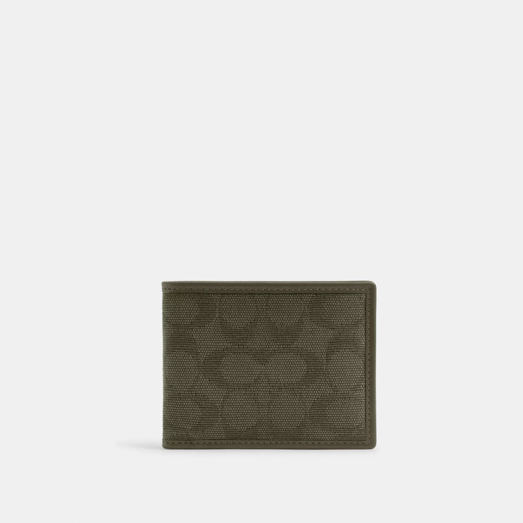 Slim Billfold Wallet In Signature Canvas Jacquard Army Green
