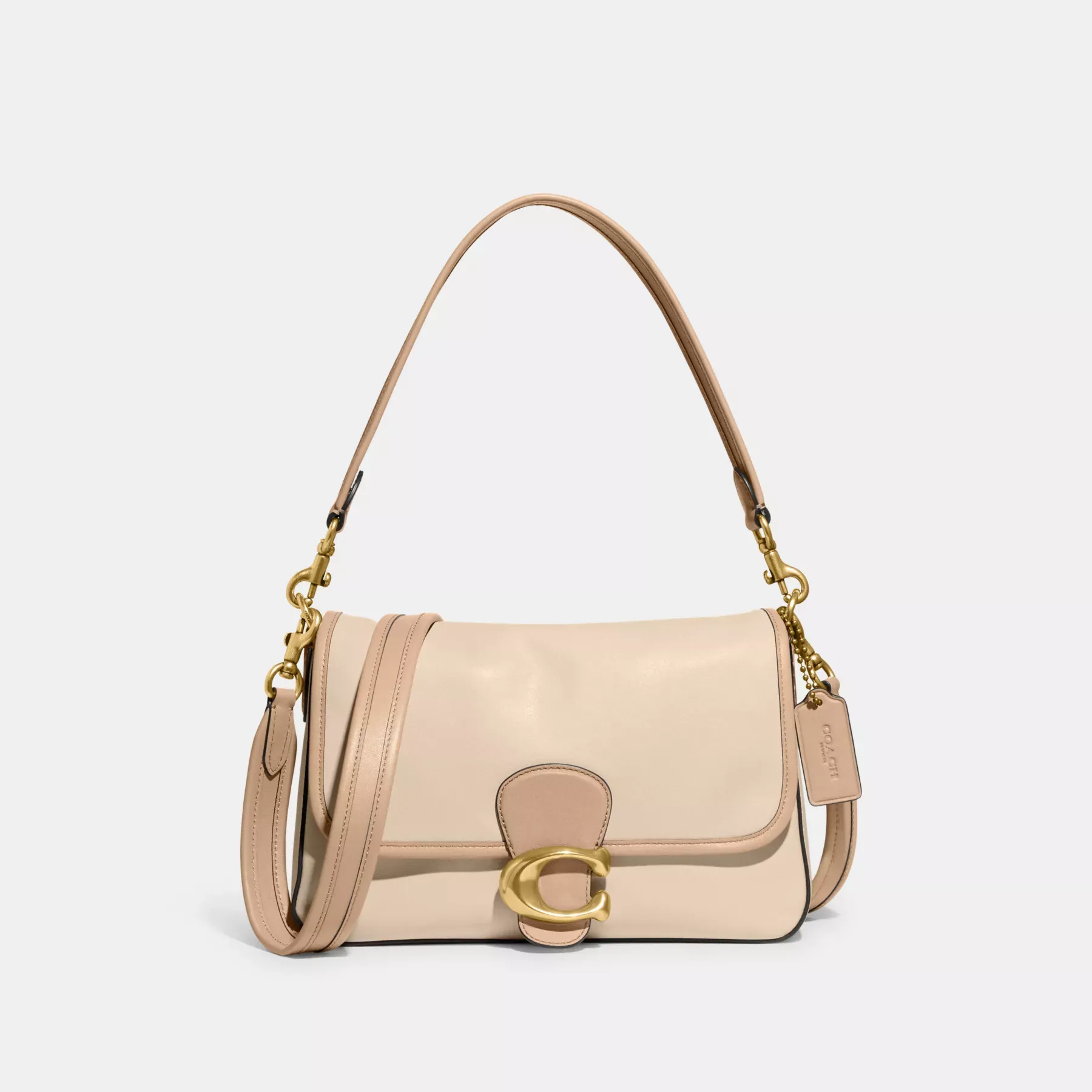 Soft Tabby Shoulder Bag In Colorblock Ivory Multi