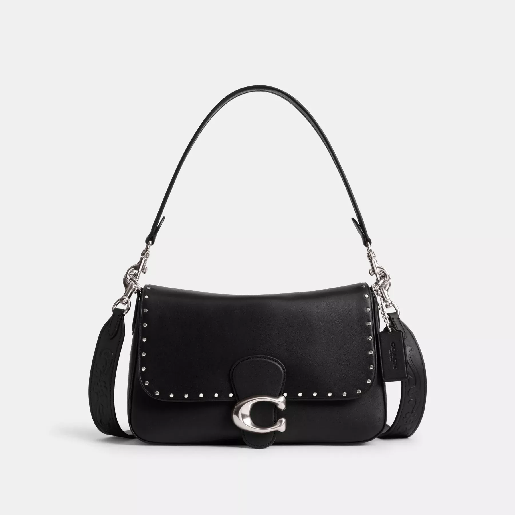 Soft Tabby Shoulder Bag With Rivets Black