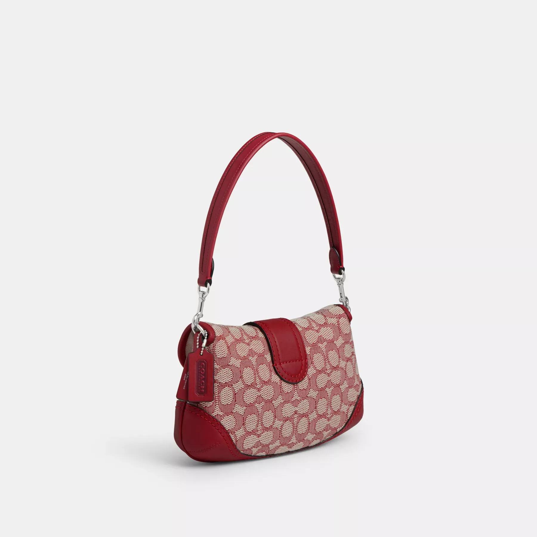 Soho Flap Bag In Signature Textile Jacquard Ruby Ivory