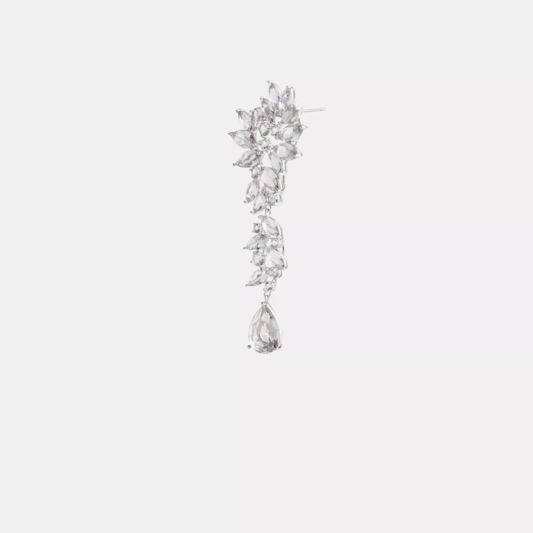 Statement Crystal Earring Silver/Clear