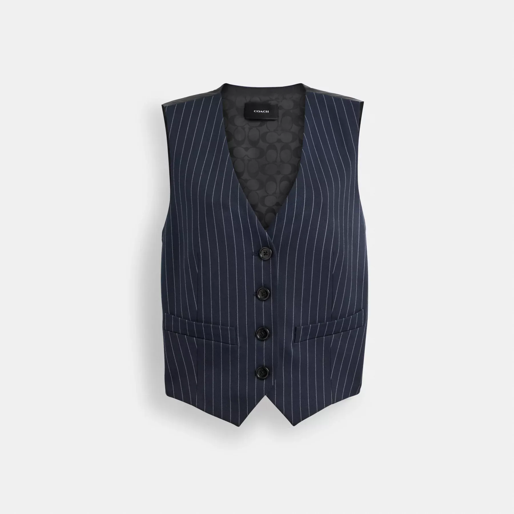 Suit Vest Navy/White