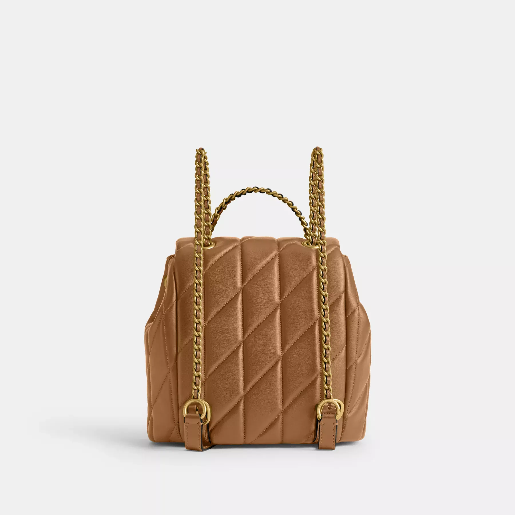 Tabby Backpack With Pillow Quilting Honey Brown Tabby Backpack With Pillow Quilting Honey Brown