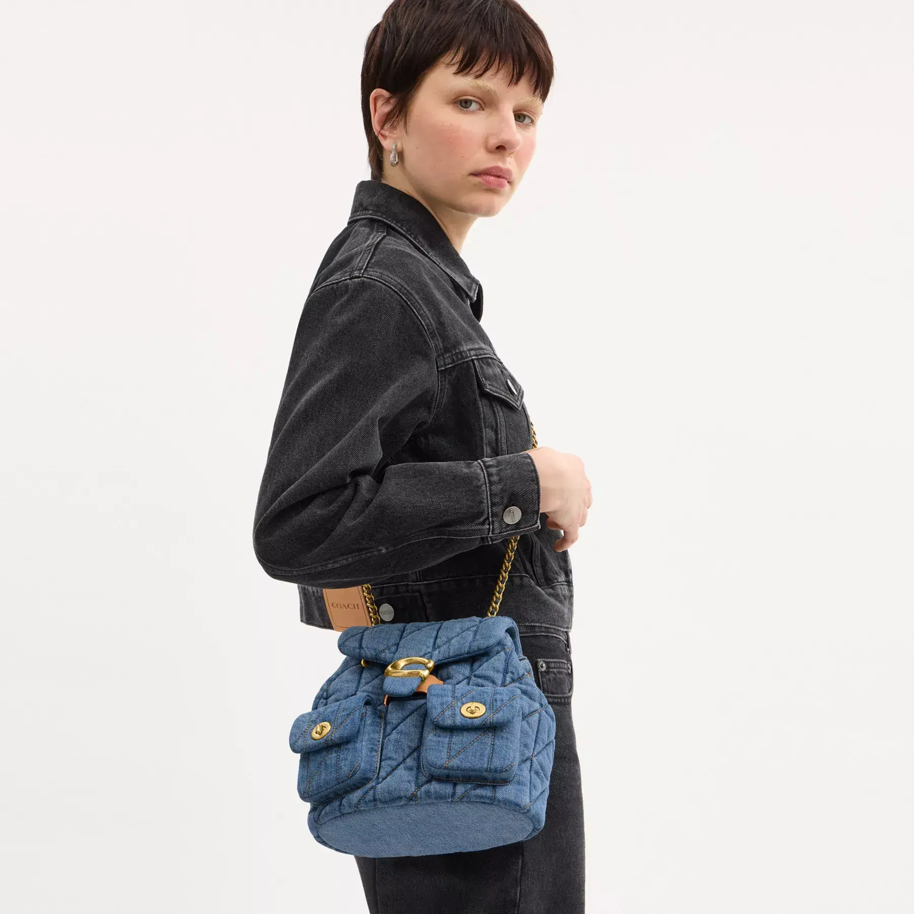 Tabby Backpack With Quilting Indigo Tabby Backpack With Quilting Indigo