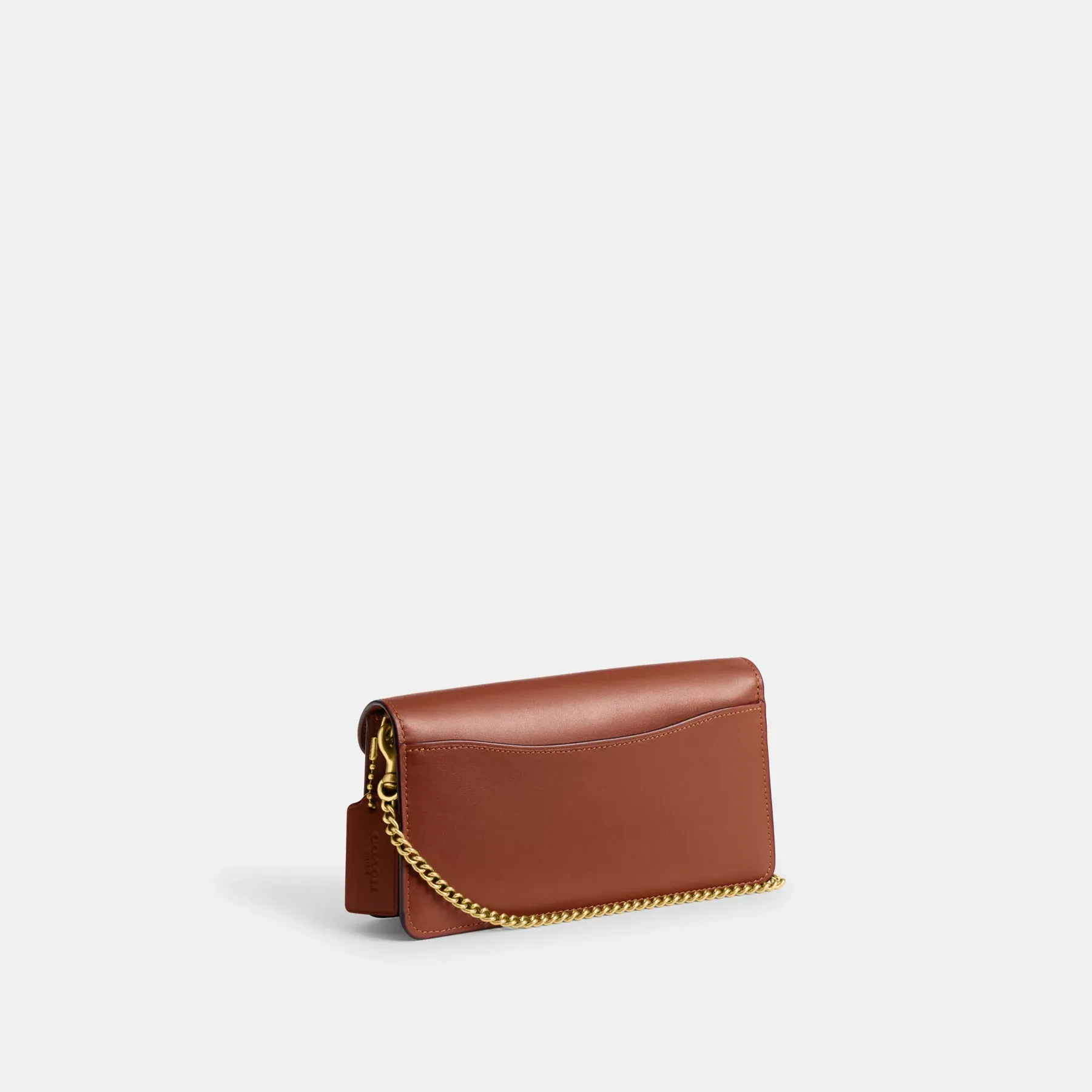 Tabby Chain Clutch In Signature Canvas Tan Caramel