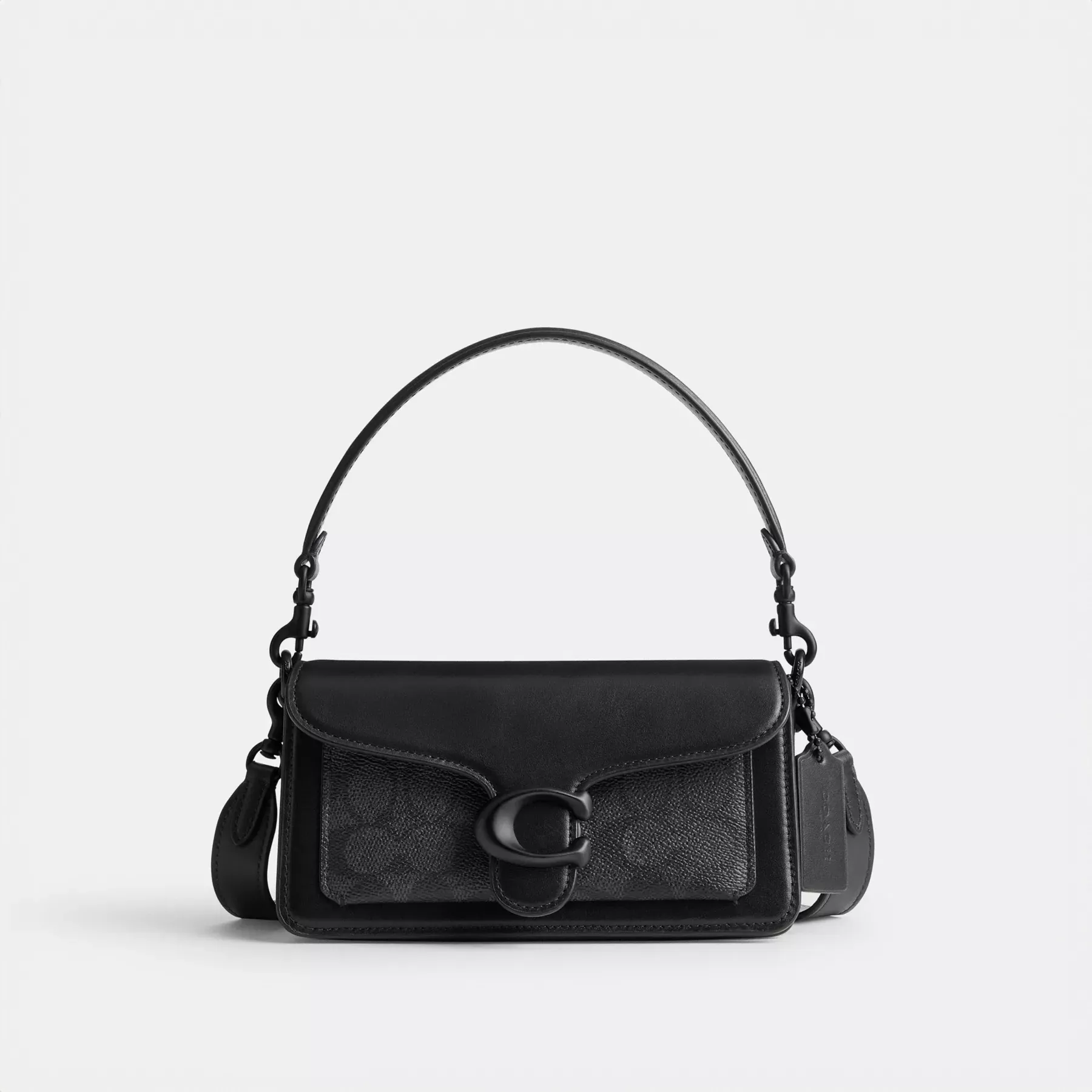 Tabby Shoulder Bag 20 In Signature Canvas Charcoal/Black