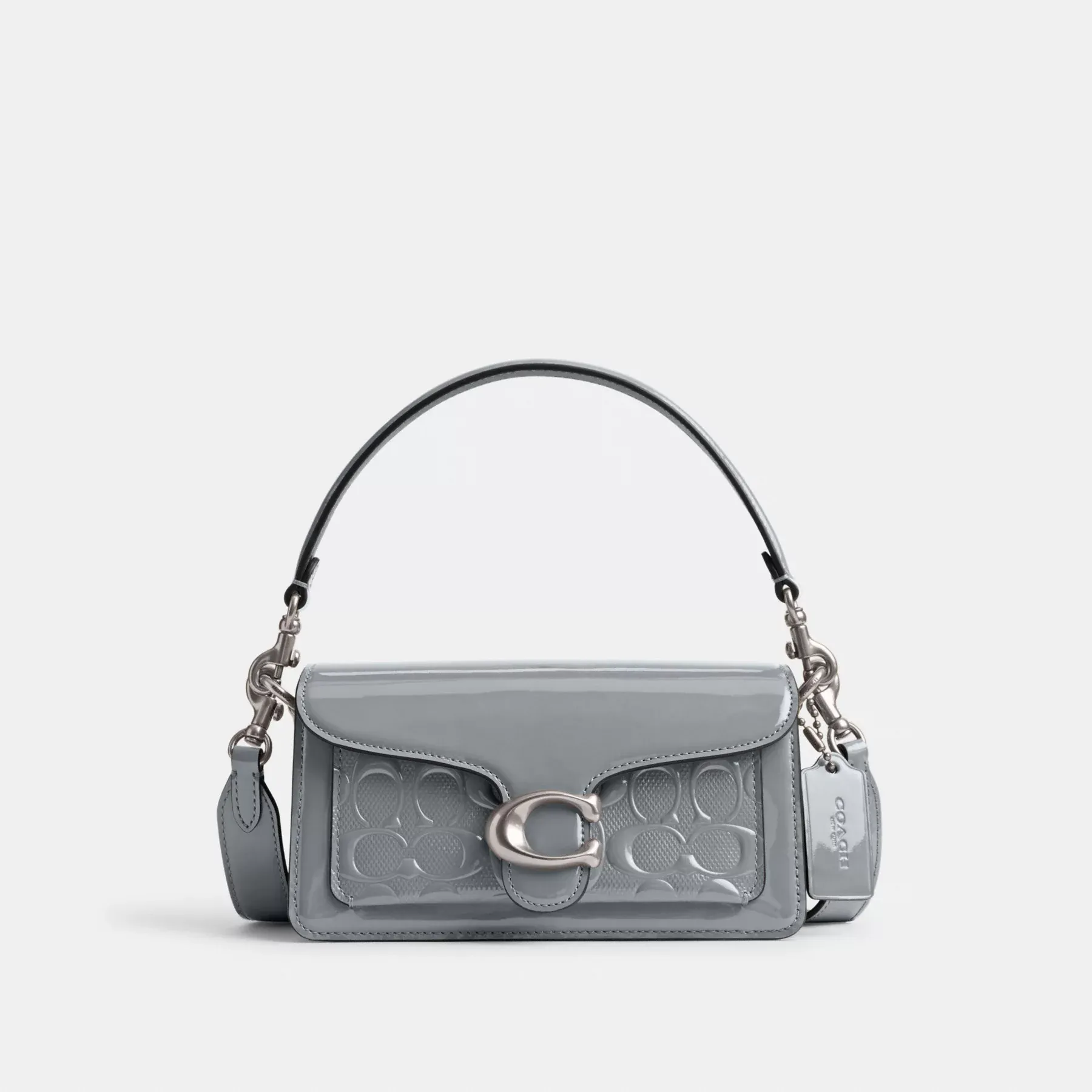 Tabby Shoulder Bag 20 In Signature Leather Grey Blue