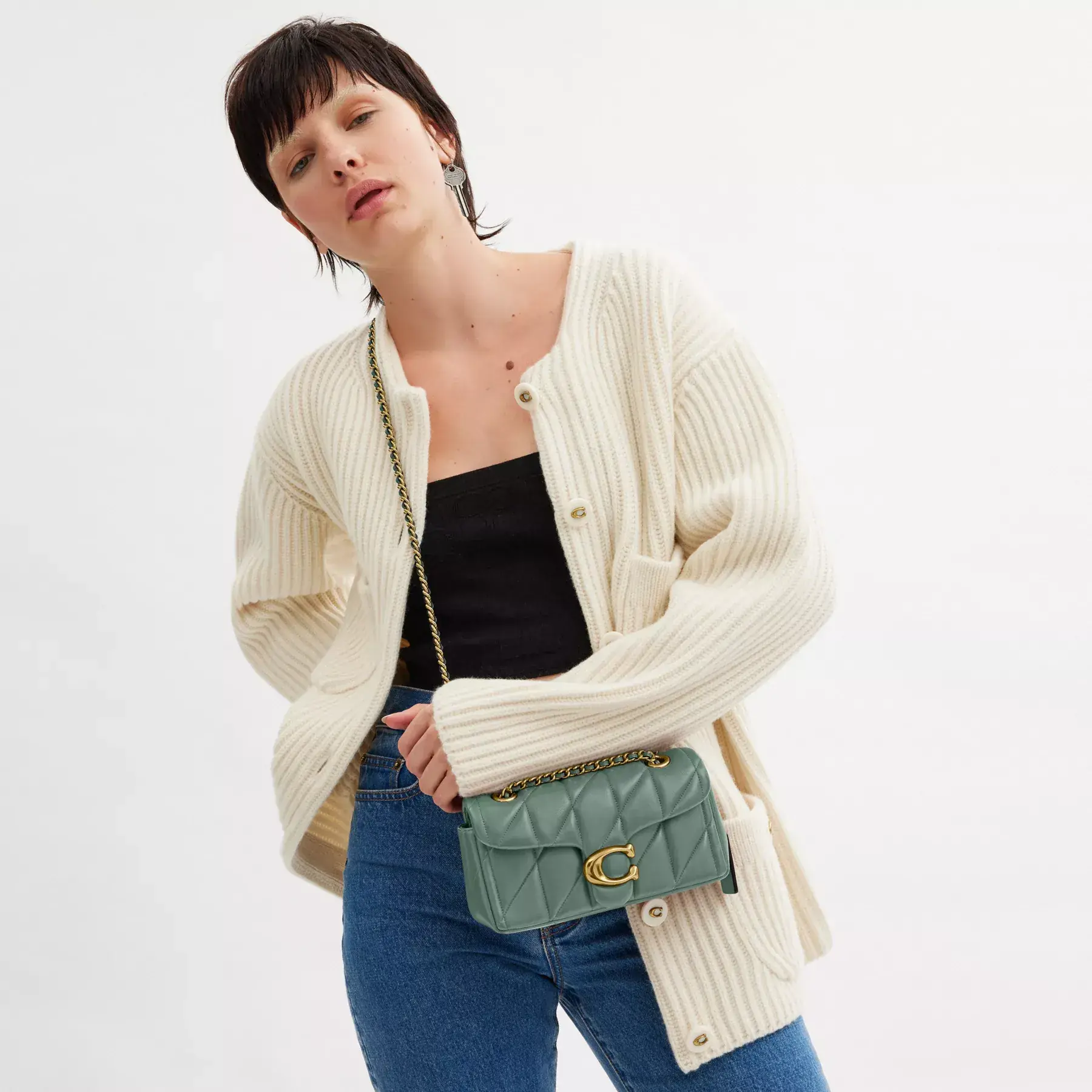 Tabby Shoulder Bag 20 With Pillow Quilting B4/Sage Tabby Shoulder Bag 20 With Pillow Quilting B4/Sage