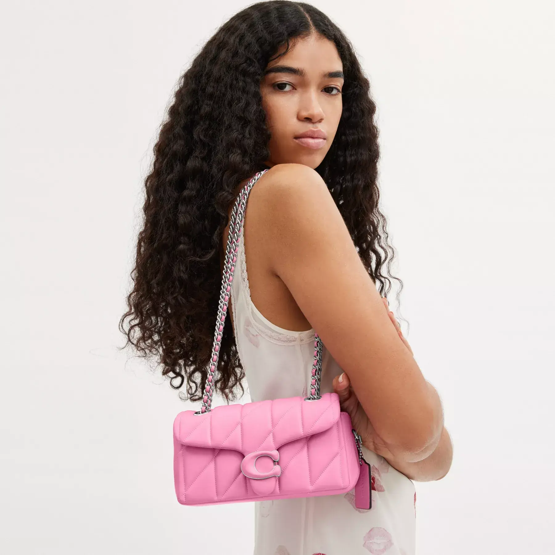 Tabby Shoulder Bag 20 With Quilting Vivid Pink Tabby Shoulder Bag 20 With Quilting Vivid Pink