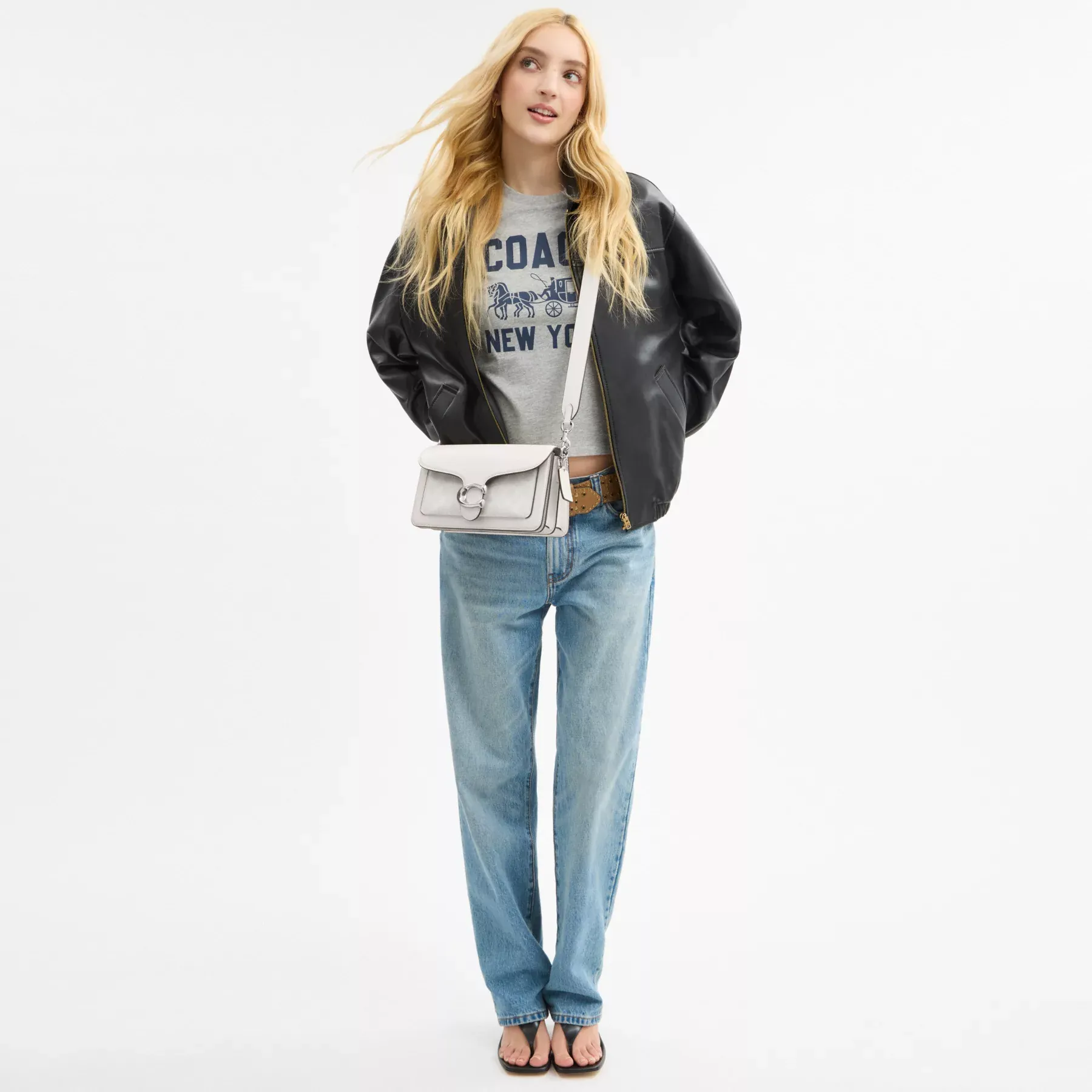 Tabby Shoulder Bag 26 In Signature Canvas White Chalk Tabby Shoulder Bag 26 In Signature Canvas White Chalk