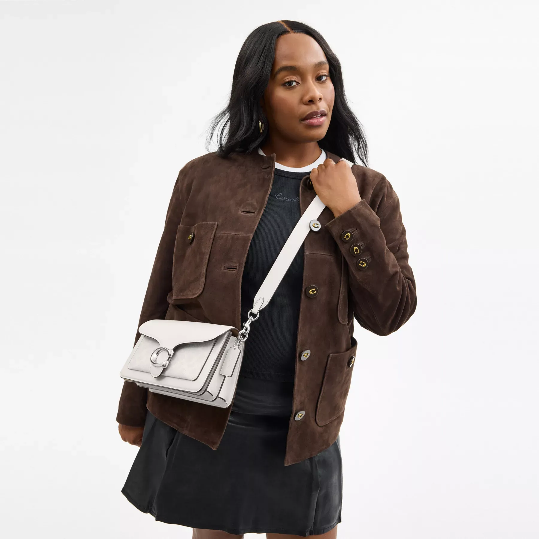 Tabby Shoulder Bag 26 In Signature Canvas White Chalk Tabby Shoulder Bag 26 In Signature Canvas White Chalk