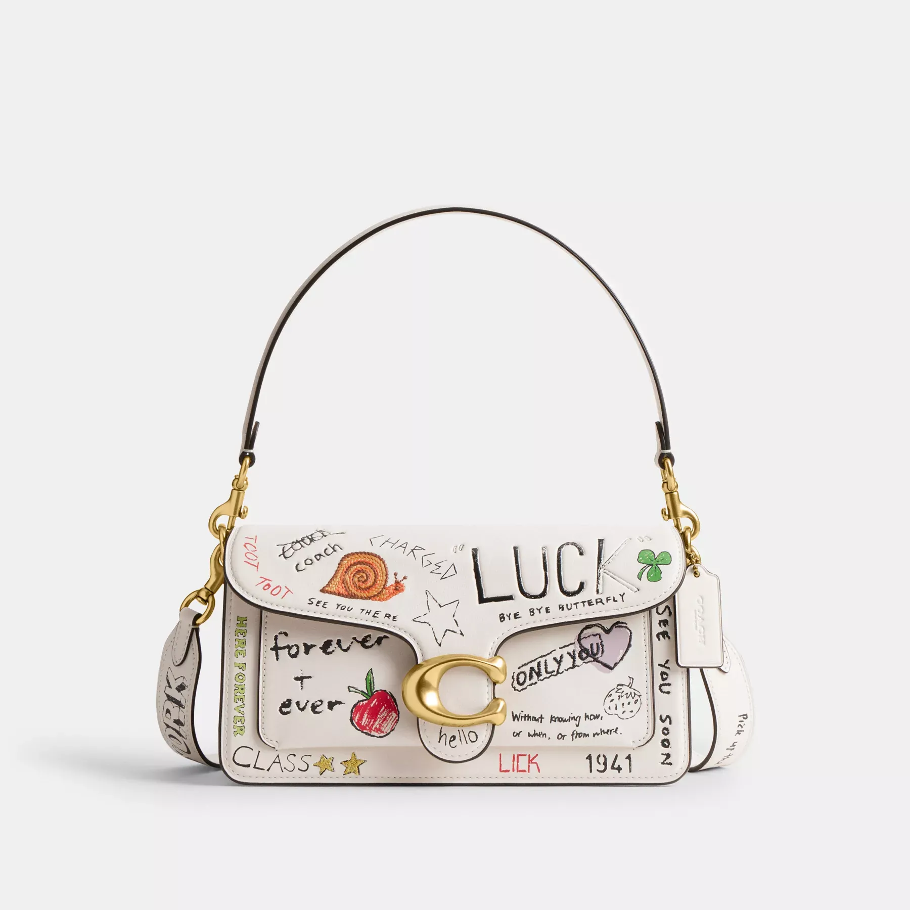 Tabby Shoulder Bag 26 With Sketch Print Chalk Multi