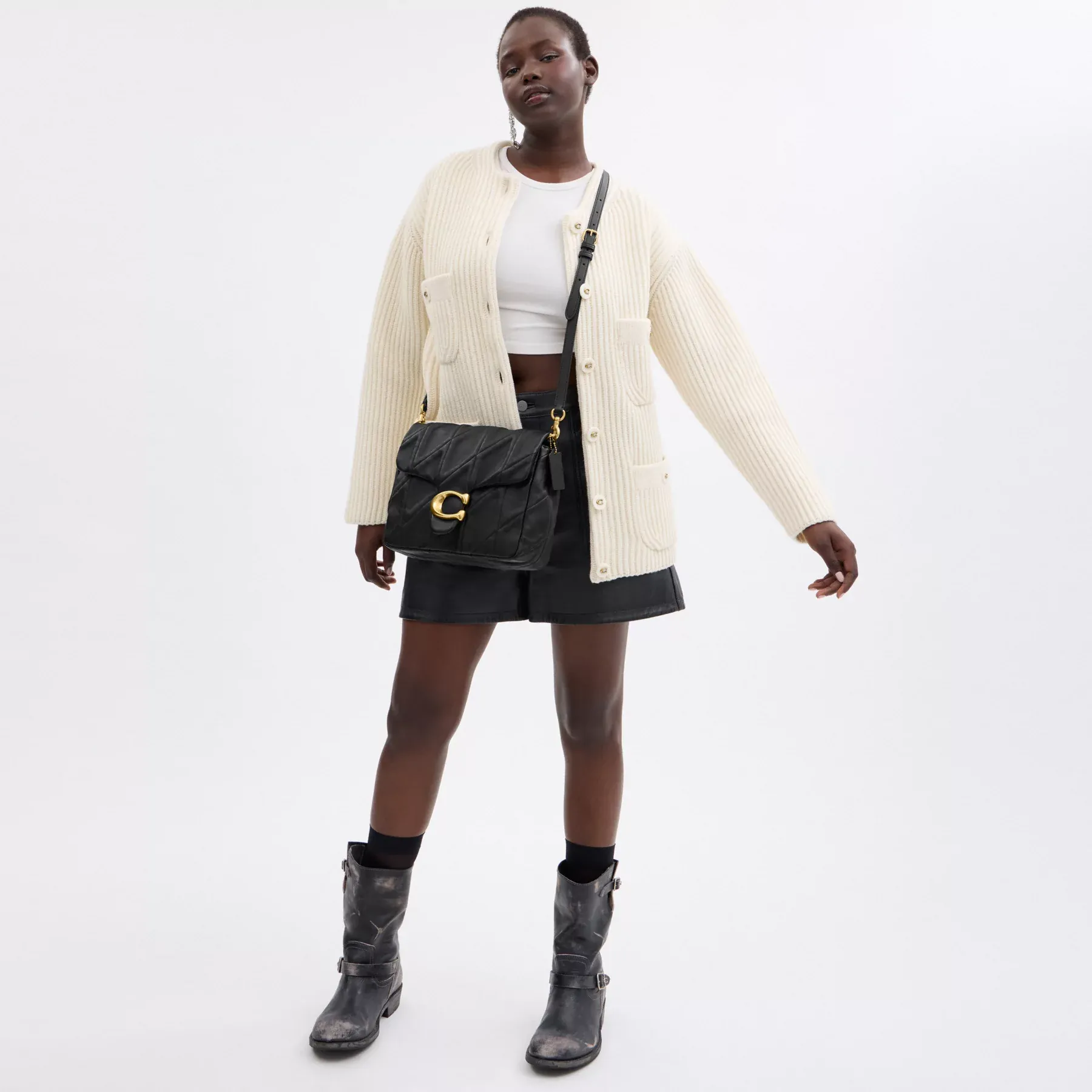 Times Square Tabby Shoulder Bag 26 With Quilting Black Times Square Tabby Shoulder Bag 26 With Quilting Black