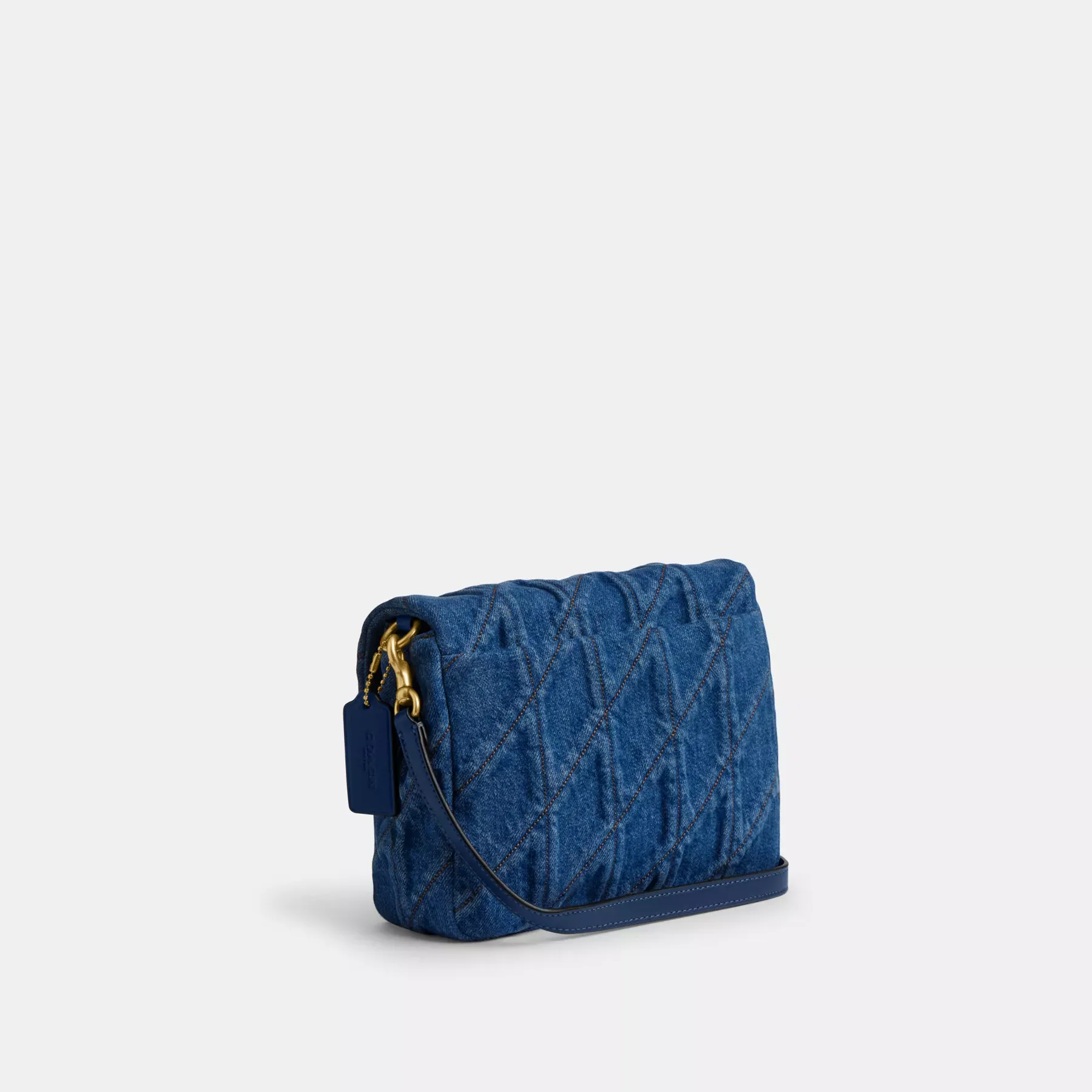 Times Square Tabby Shoulder Bag With Quilting Deep Blue