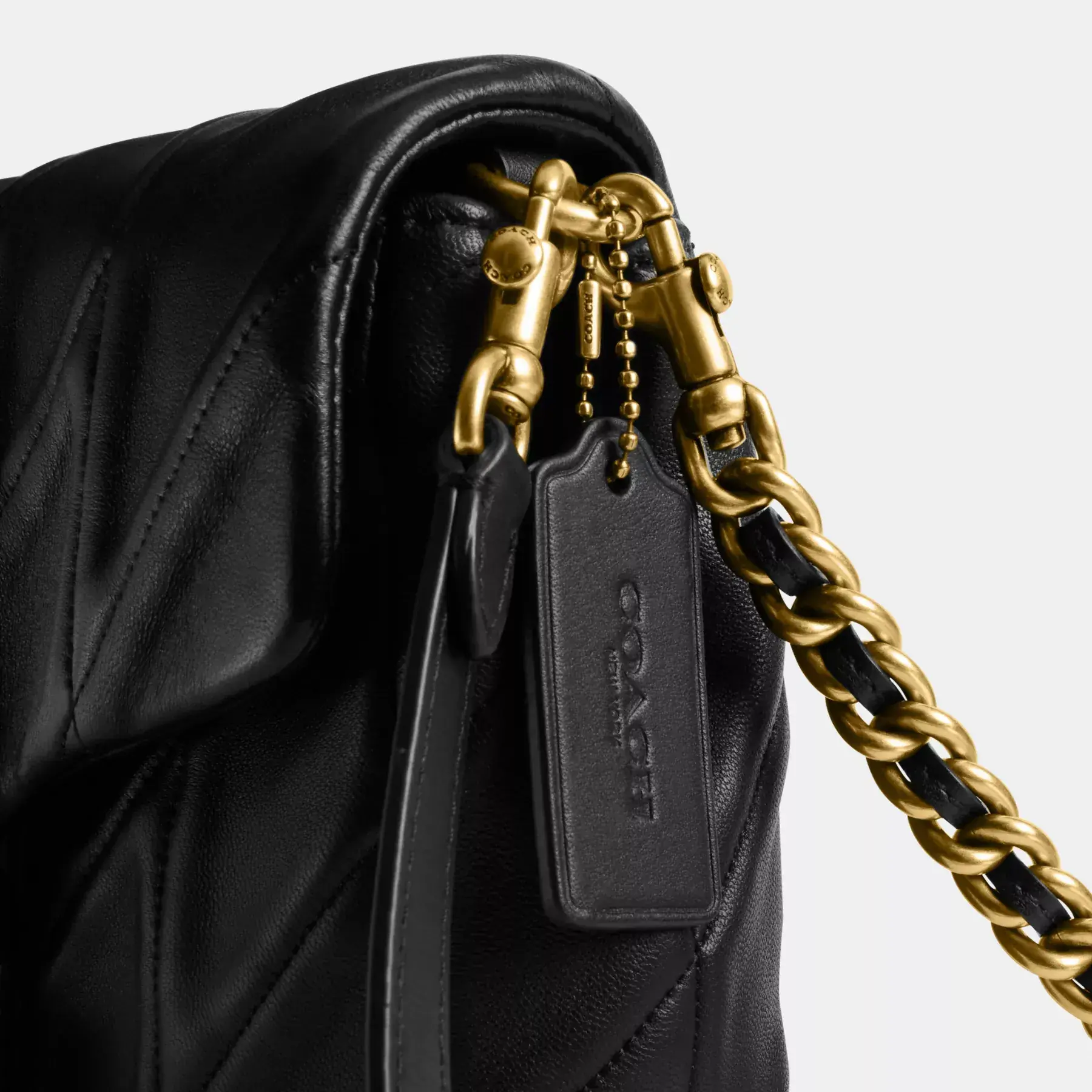 Times Square Tabby Shoulder Bag With Quilting Black Times Square Tabby Shoulder Bag With Quilting Black