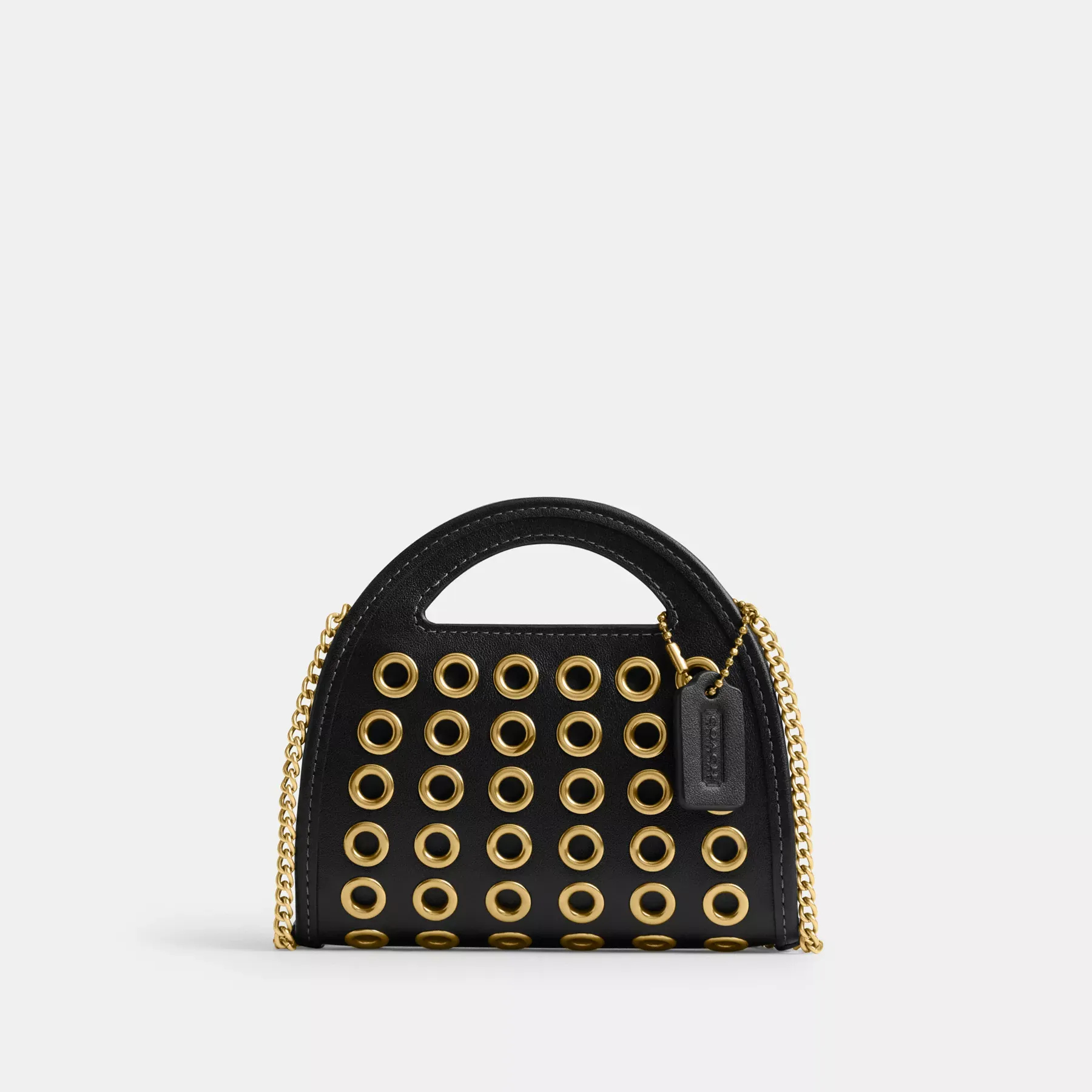 Top Handle Card Case With Grommets Black