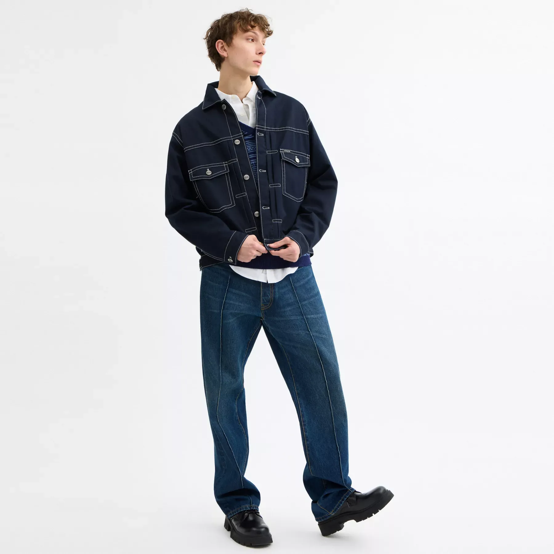 Trucker Jacket Navy Blue