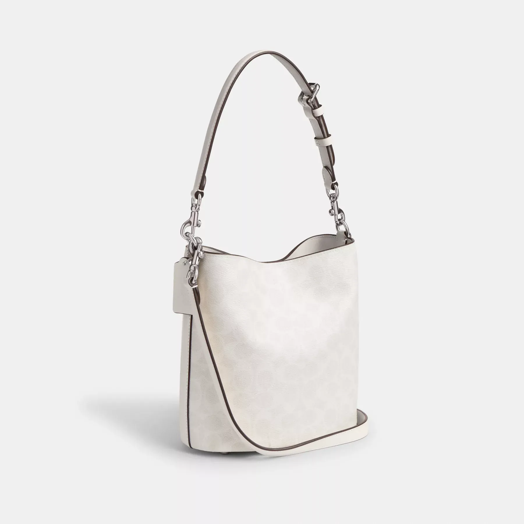 Willow Soft Bucket Bag 19 In Signature Canvas White Chalk
