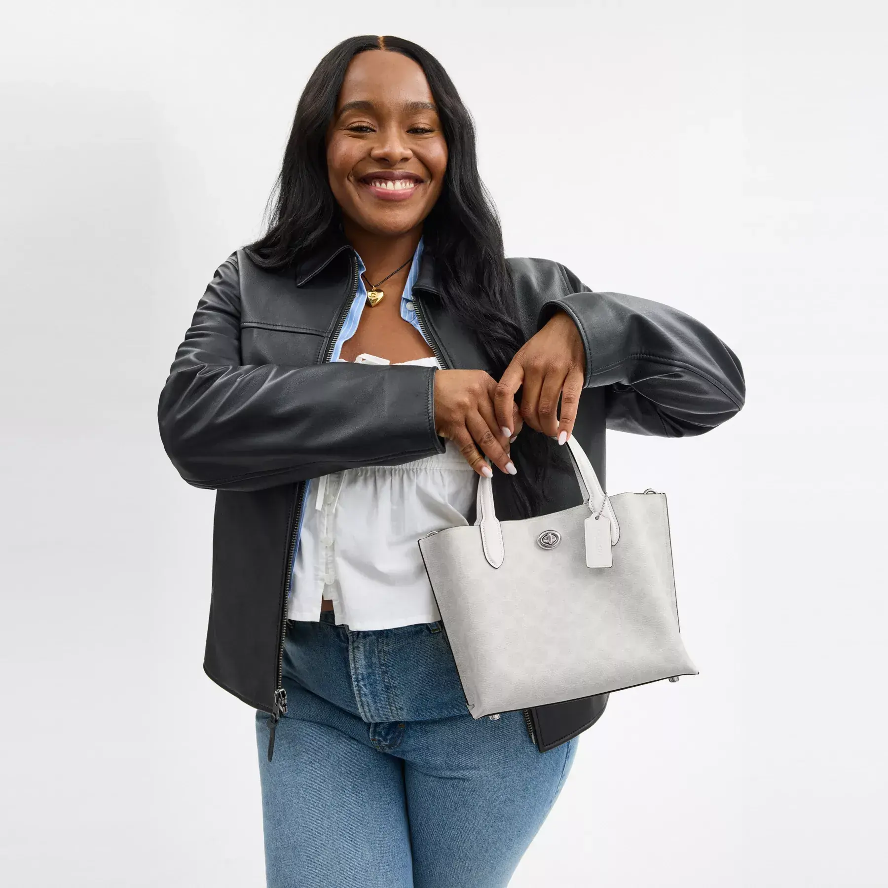 Willow Tote Bag 24 In Signature Canvas White Chalk Willow Tote Bag 24 In Signature Canvas White Chalk