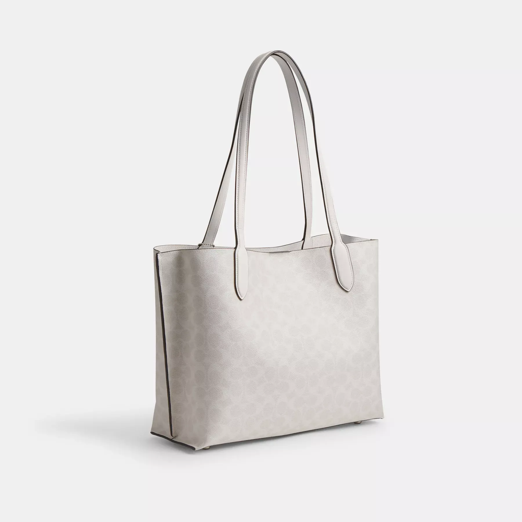 Willow Tote Bag In Signature Canvas White Chalk