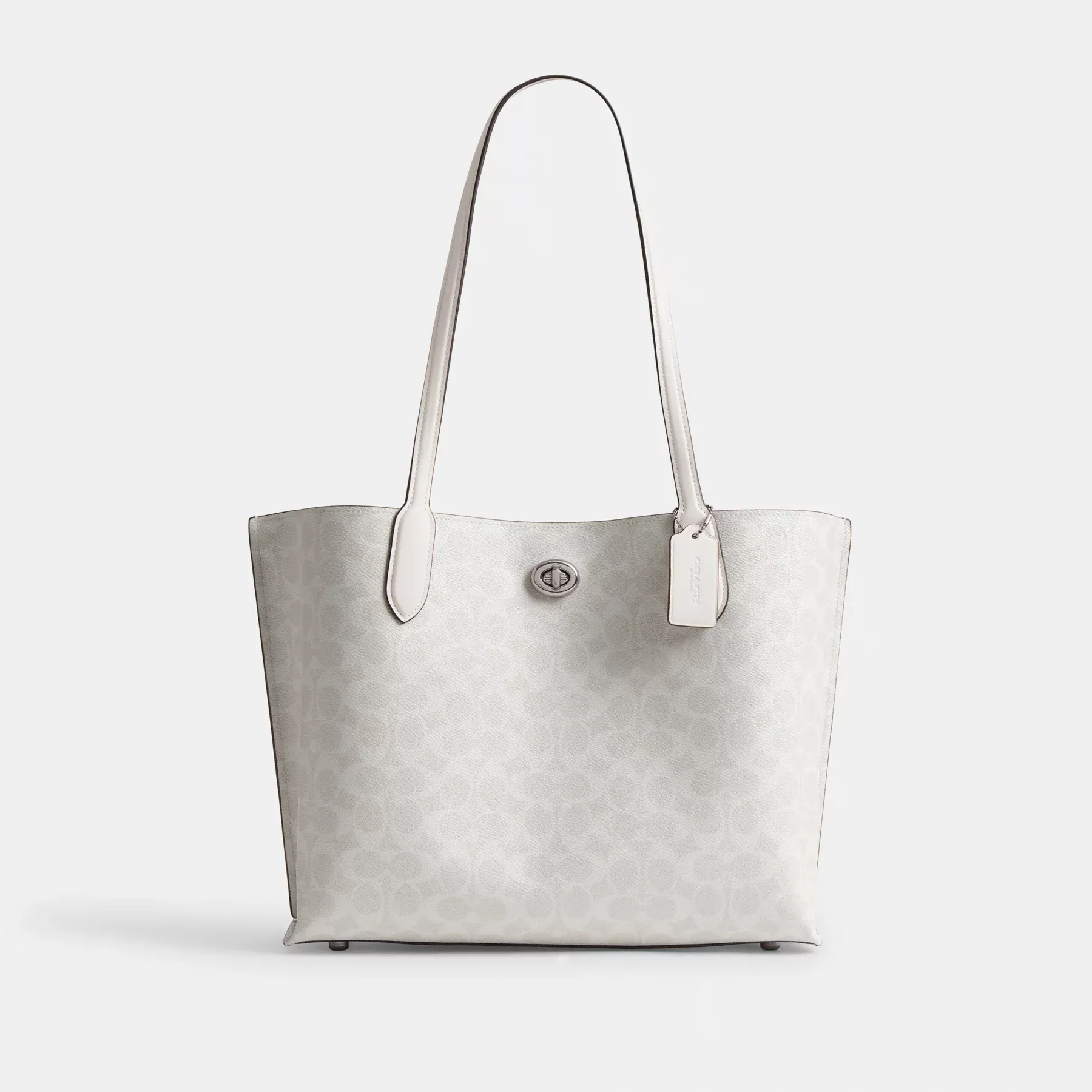 Willow Tote Bag In Signature Canvas White Chalk