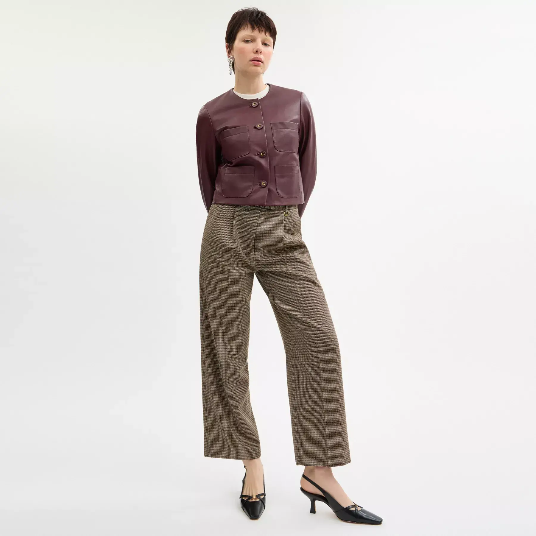 Wool Pants Brown Multi